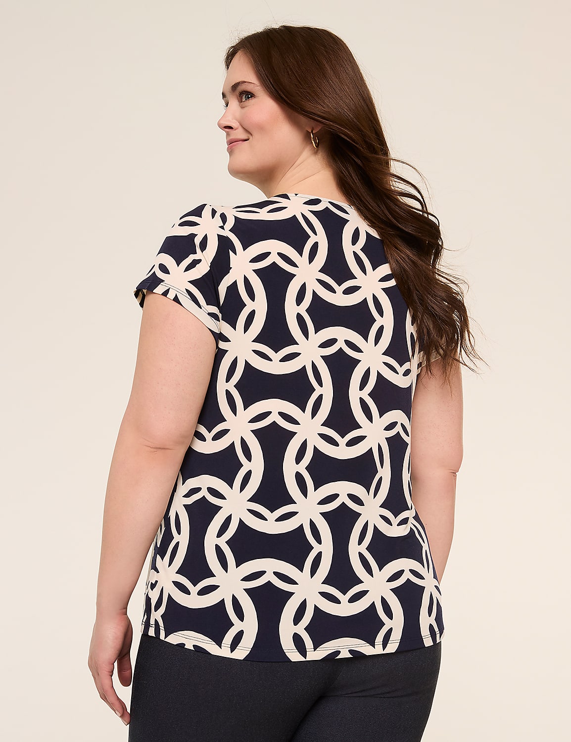 Swing Cap-Sleeve Pleat-Front Top Product Image 2