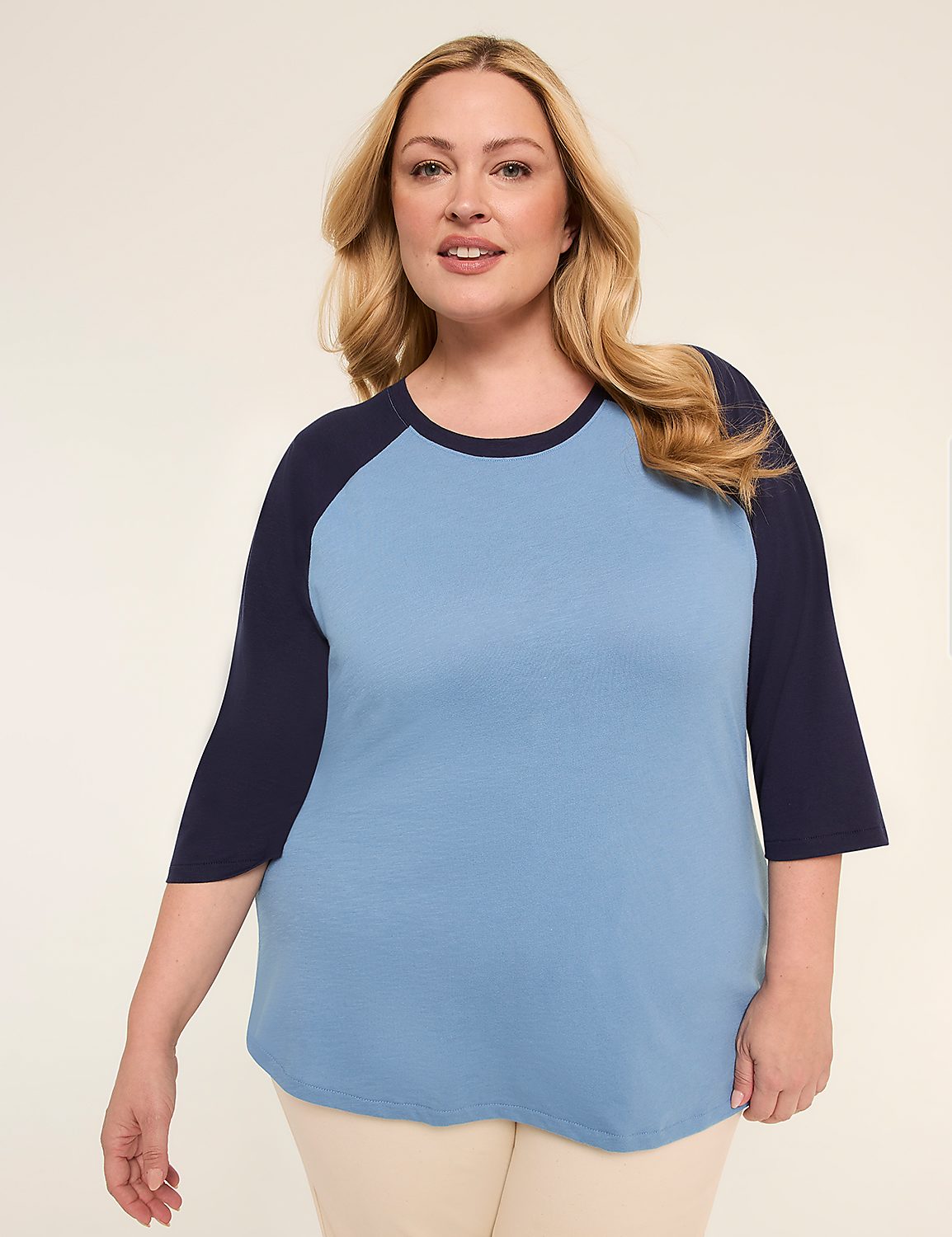 3/4 Puff Sleeve Baseball Tee Product Image 1
