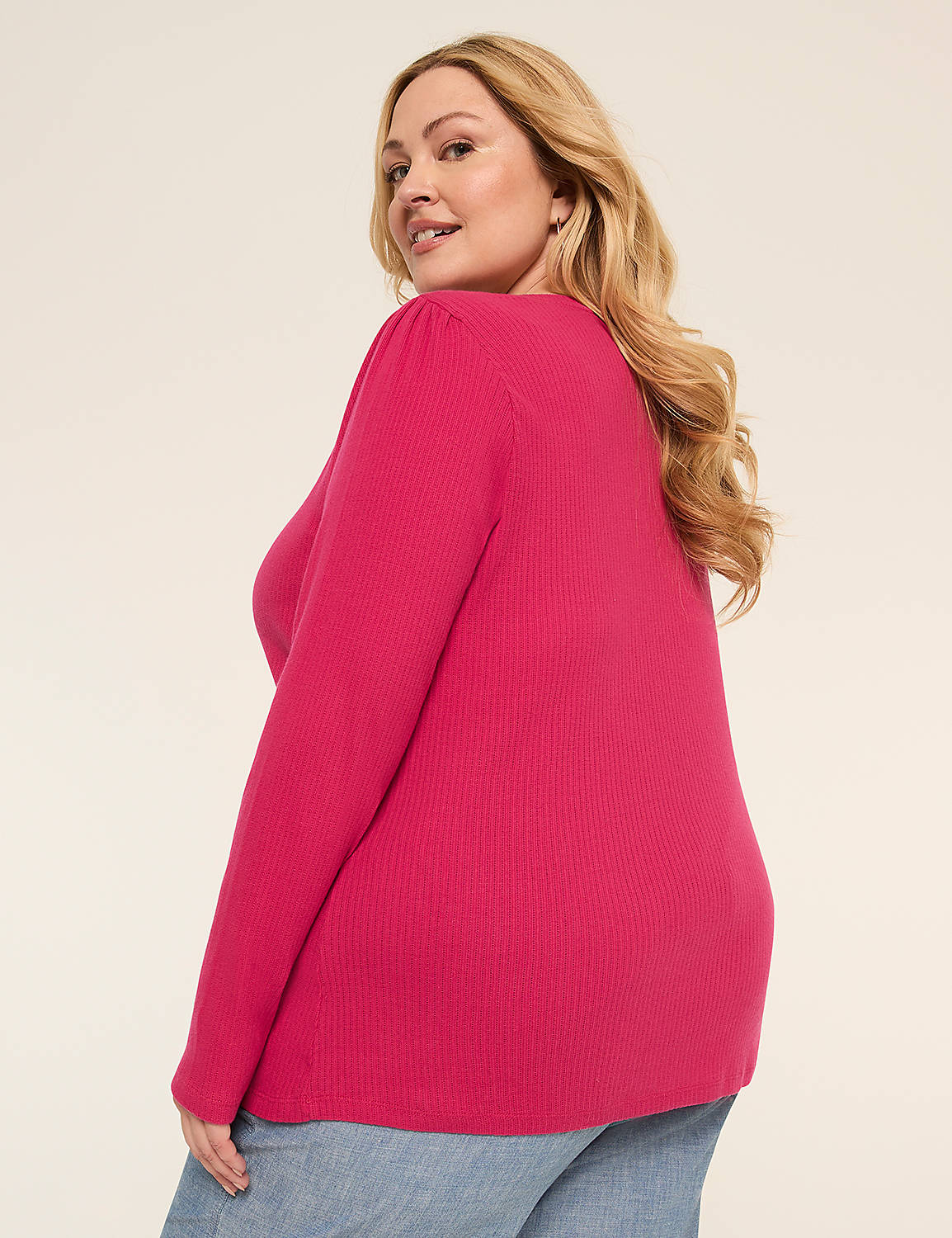 V-Neck Rib Tee Product Image 2