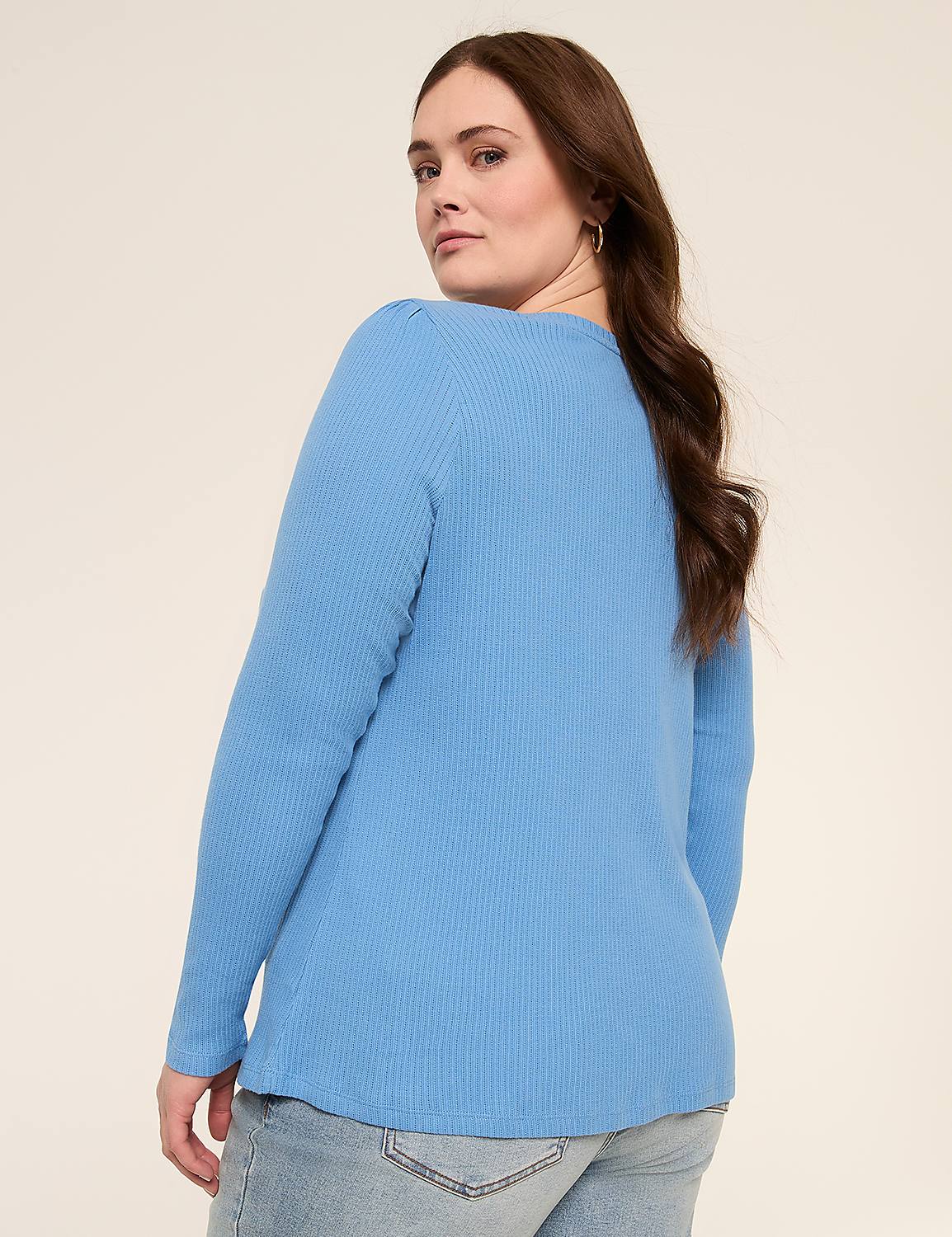 V-Neck Rib Tee Product Image 2
