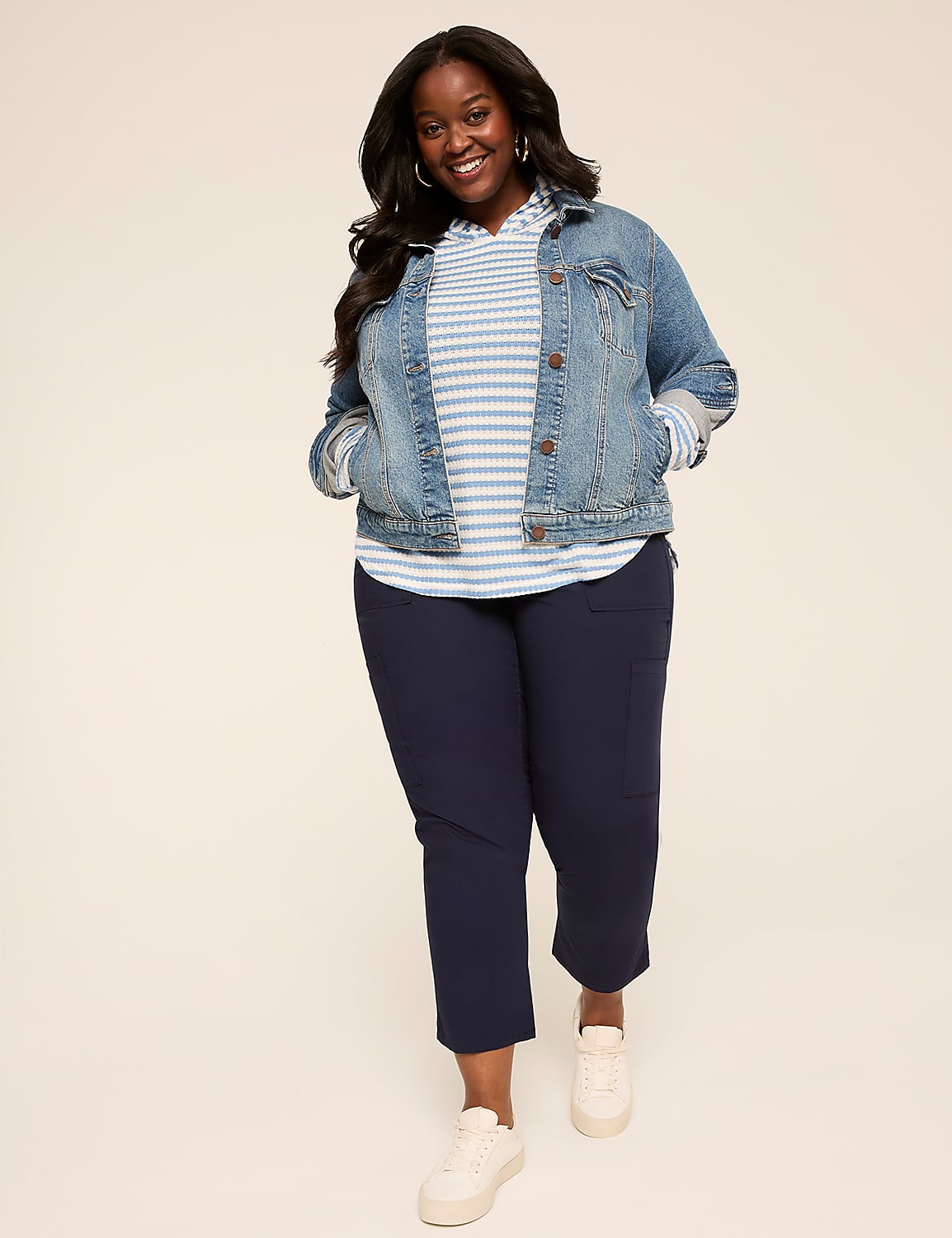 Long-Sleeve Striped Hoodie Product Image 3