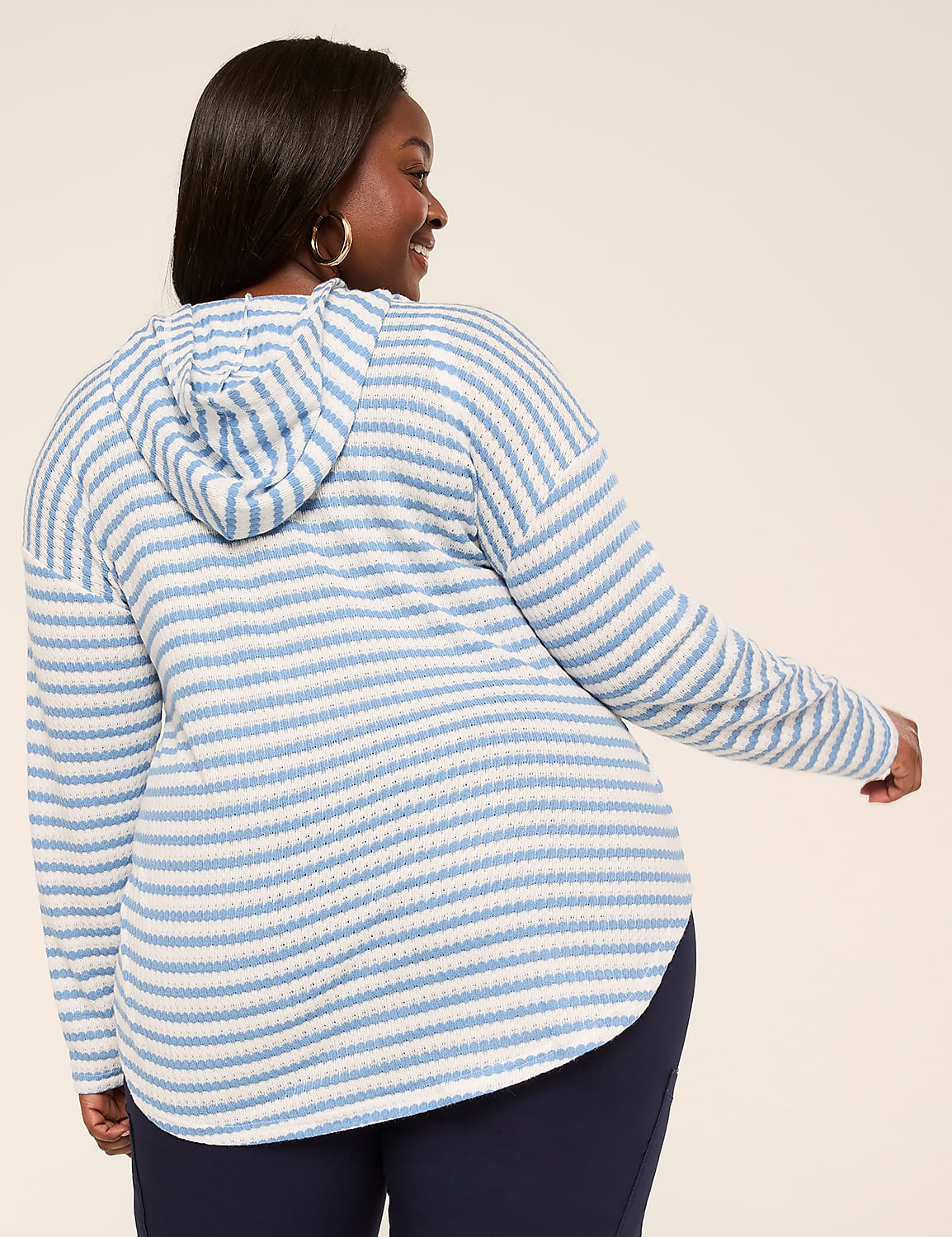 Long-Sleeve Striped Hoodie Product Image 2