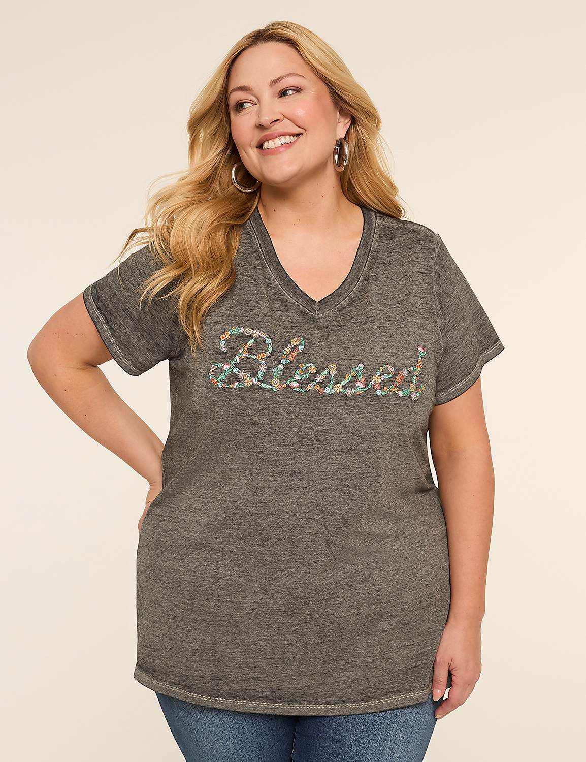 Short-Sleeve Blessed Graphic Tee Product Image 1