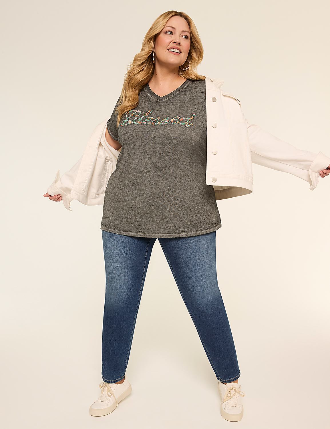 Short-Sleeve Blessed Graphic Tee Product Image 3
