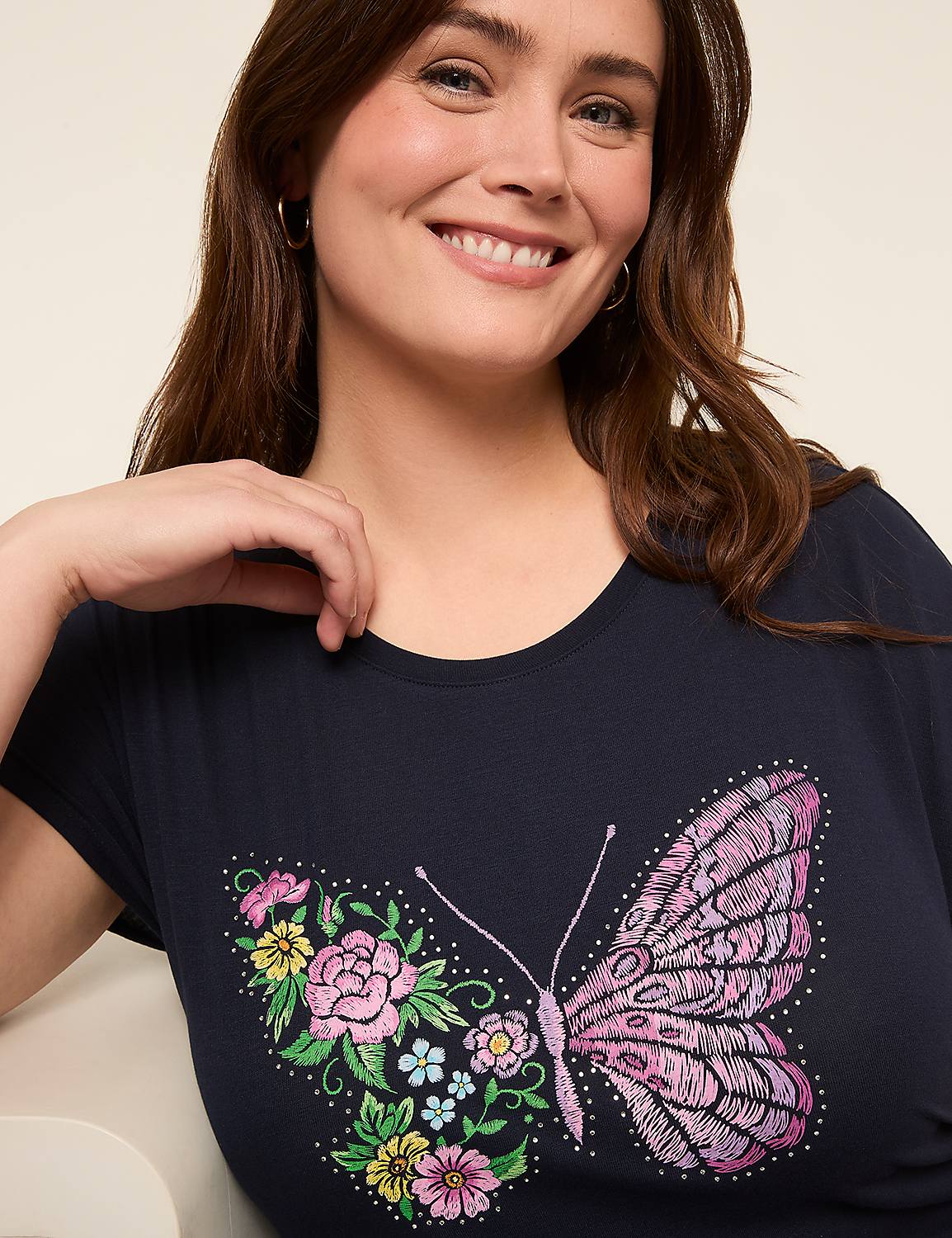 Floral Butterfly Graphic Tee Product Image 4