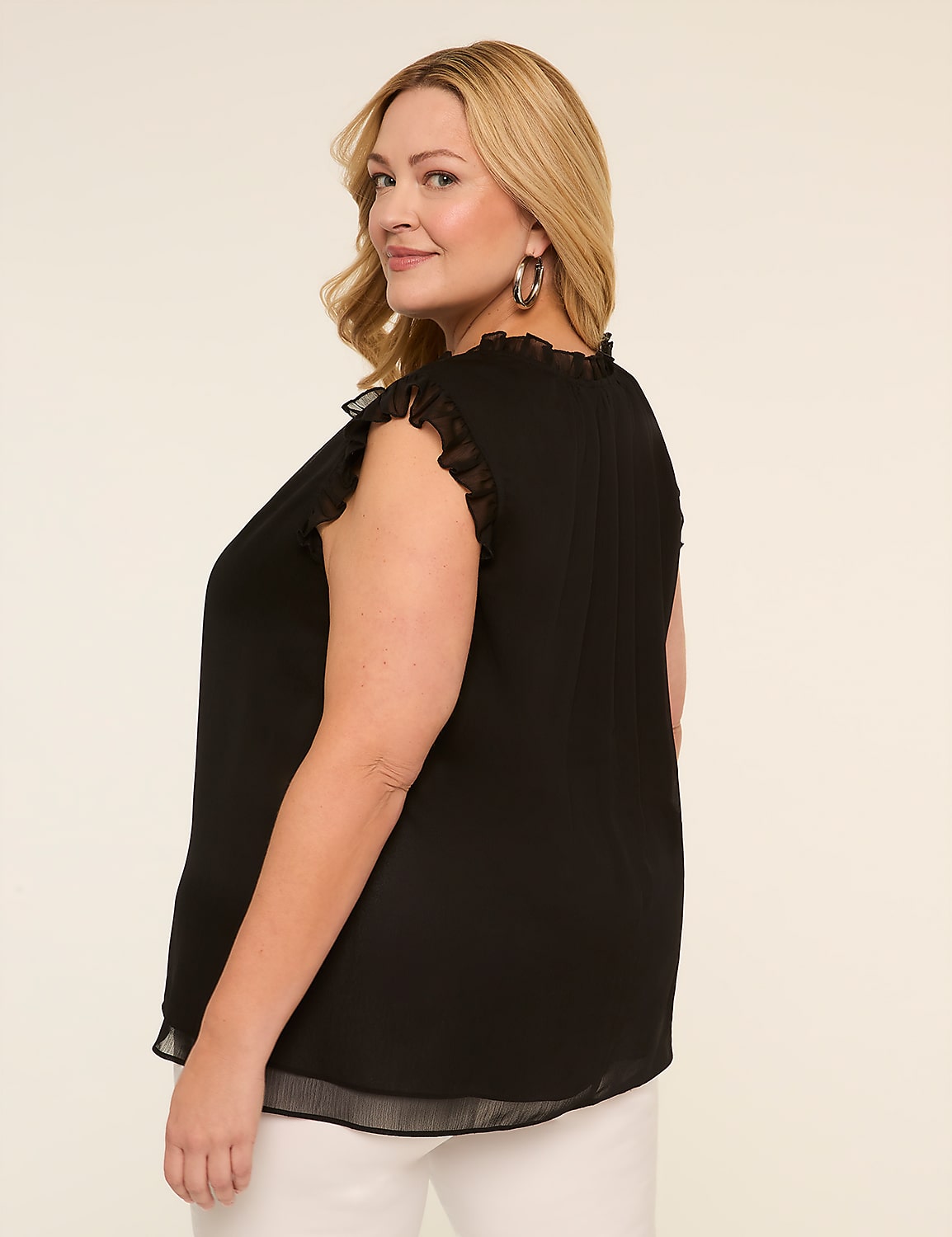Sleeveless Split-Neck Popover Top Product Image 2