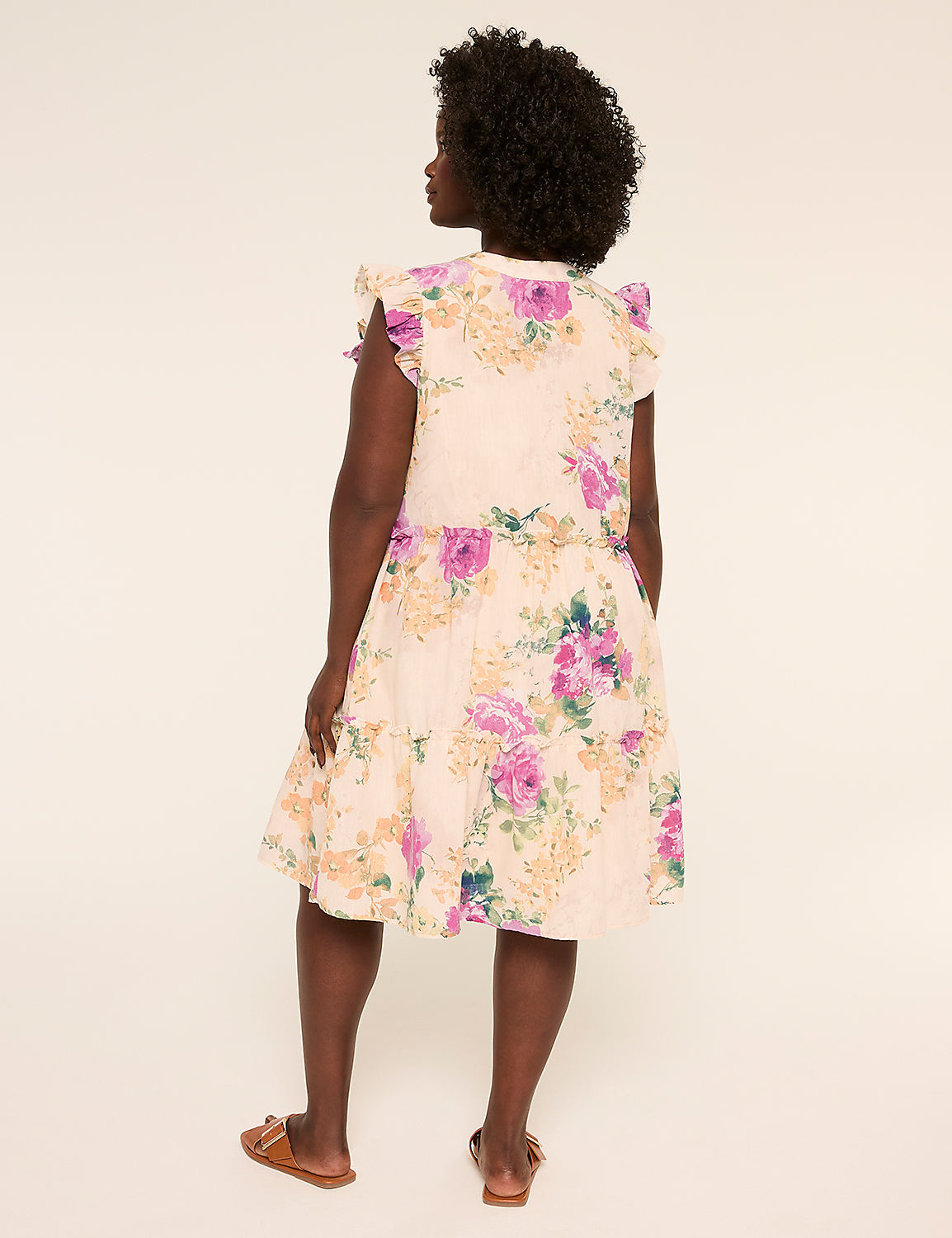 Short-Sleeve Ruffle Swing Dress Product Image 2