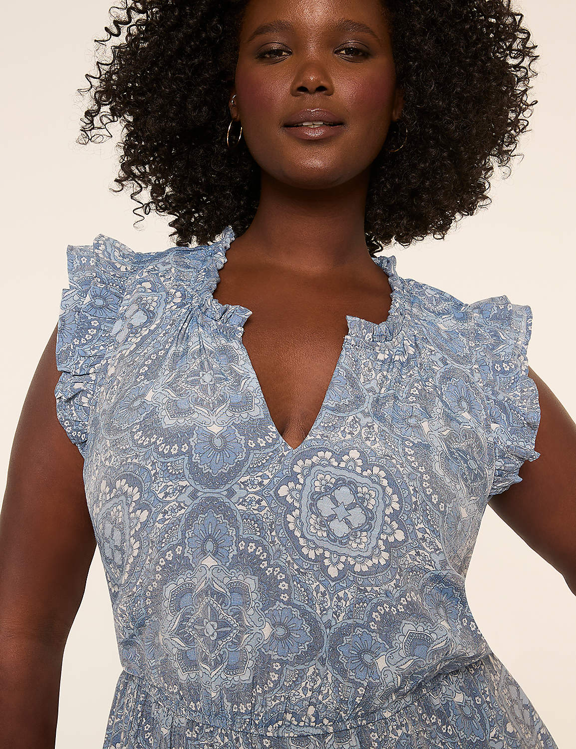 Flutter-Sleeve V-Neck Maxi Dress Product Image 3