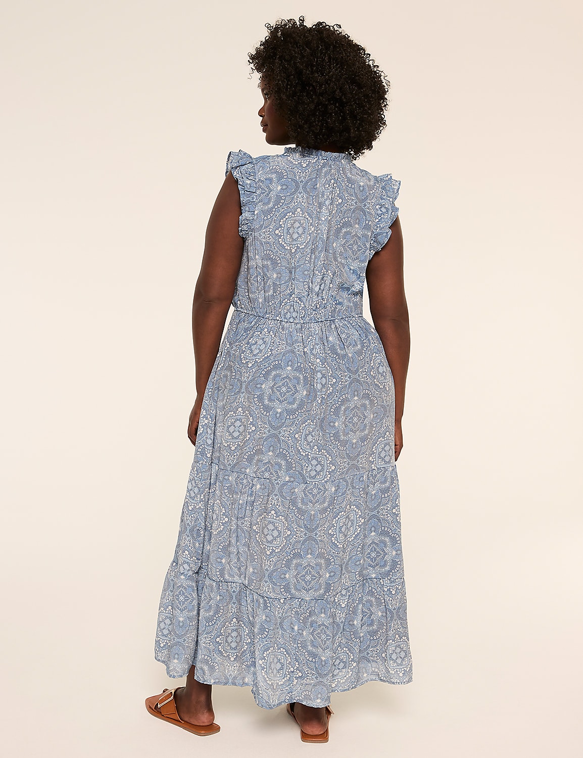 Flutter-Sleeve V-Neck Maxi Dress Product Image 2