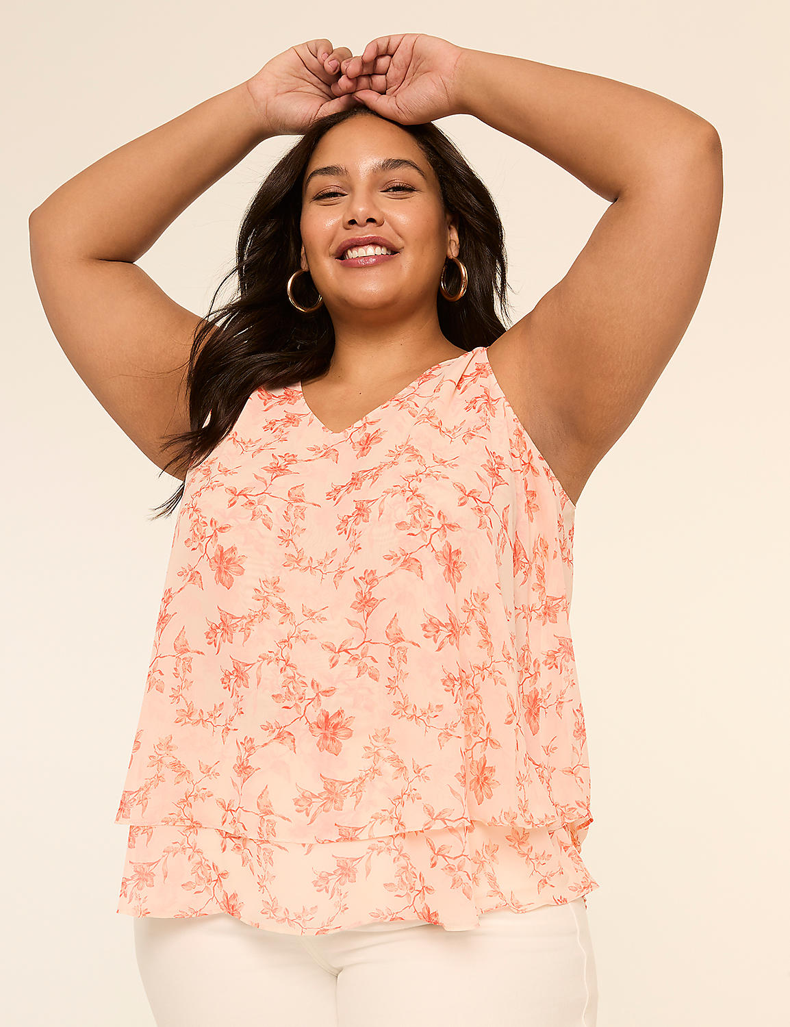 Swing Double-Layer Chiffon Tank Product Image 1