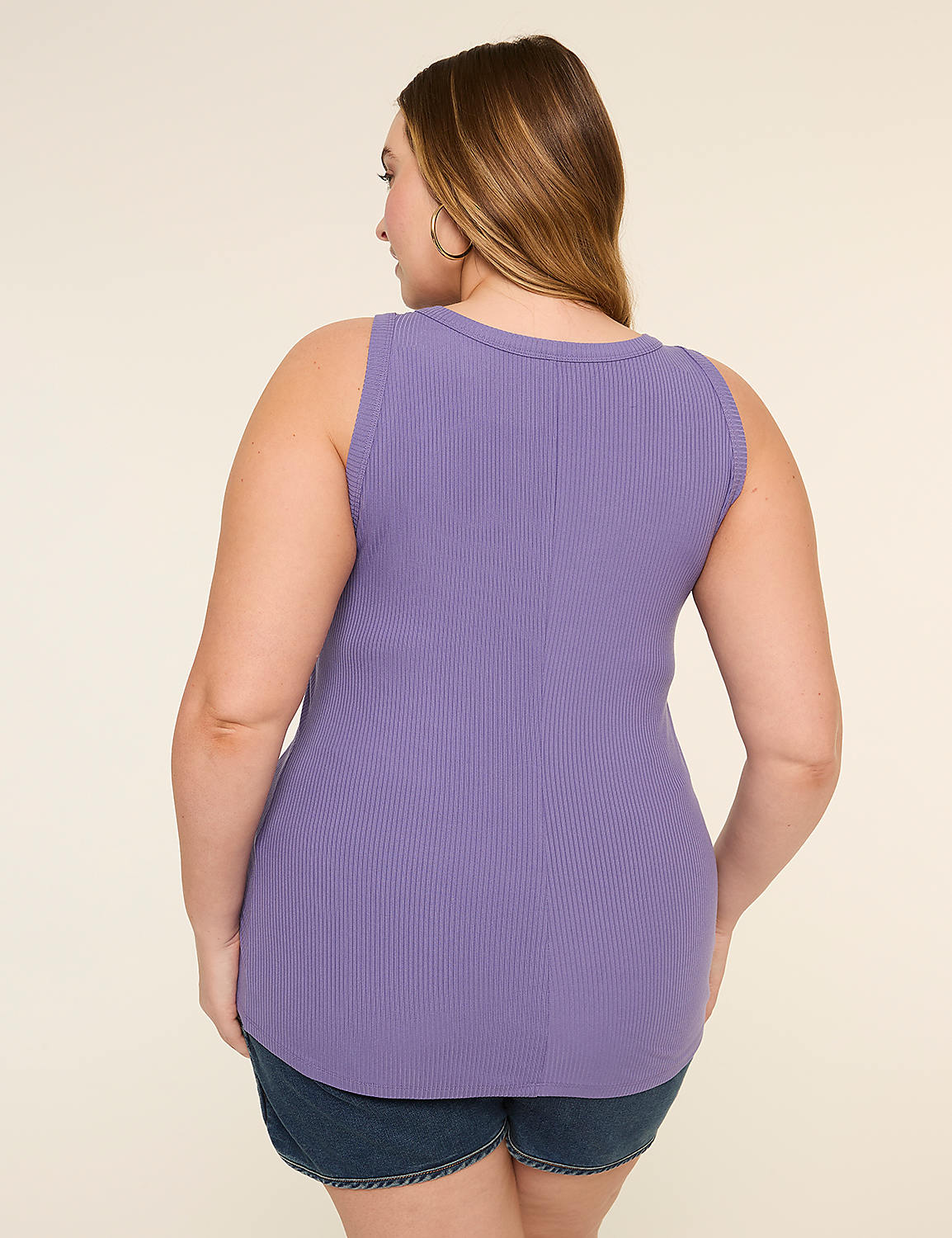 High-Neck Rib Tank Product Image 2