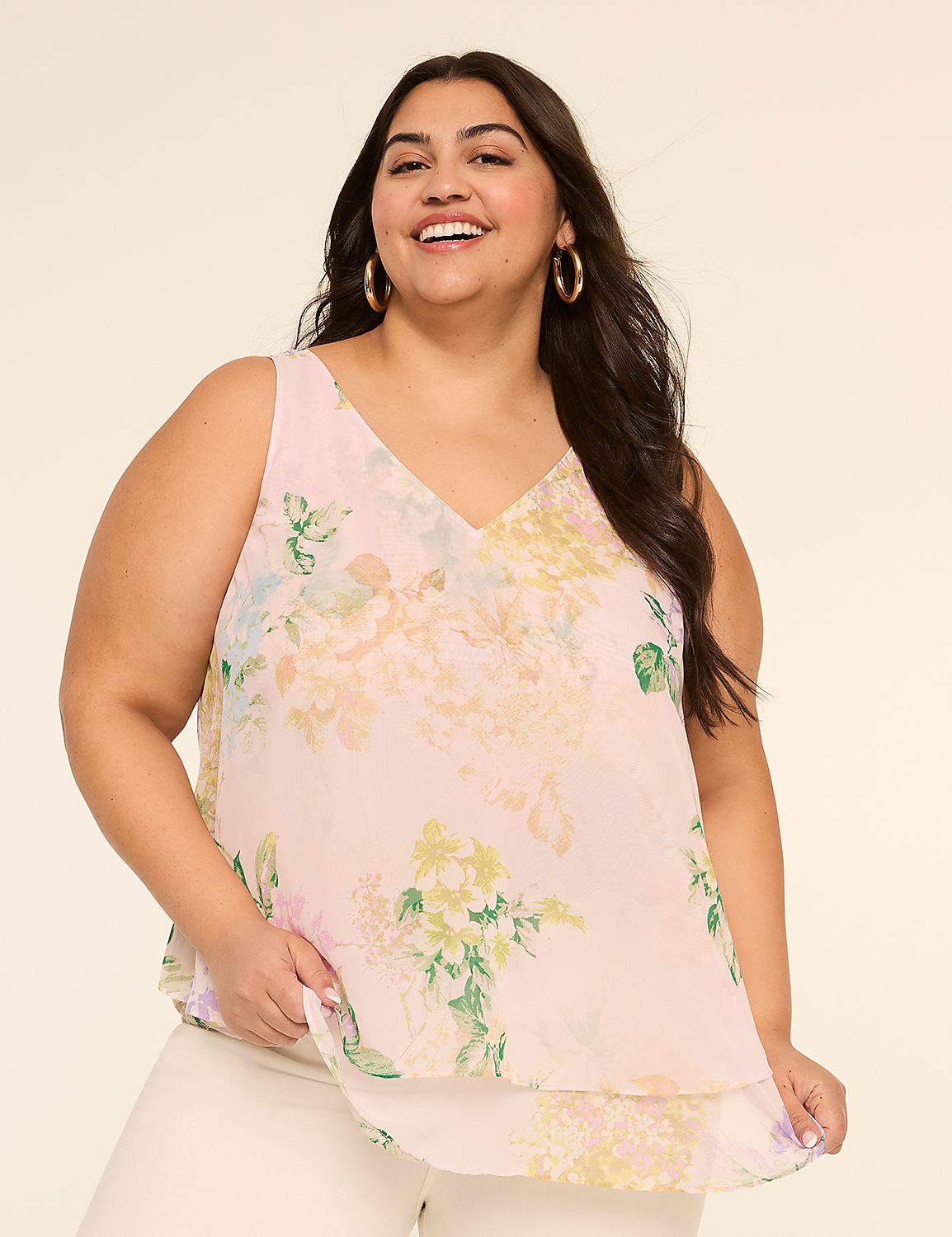 Swing Double-Layer Chiffon Tank Product Image 1