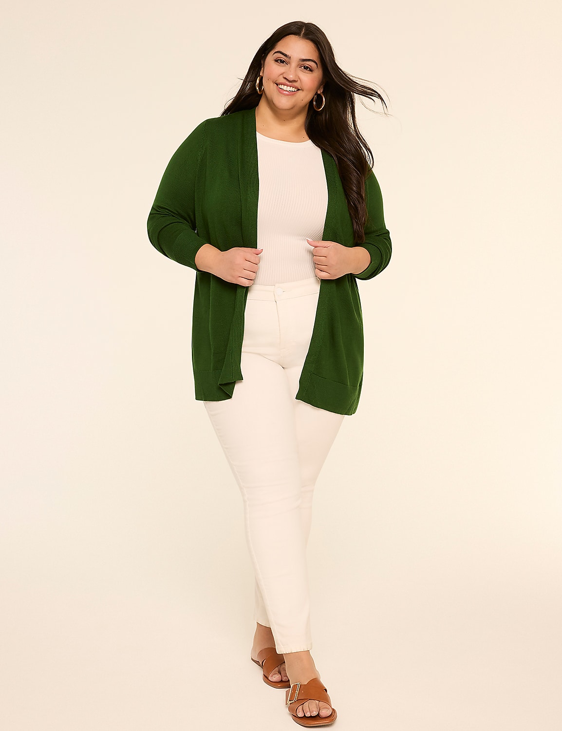 Modern Long-Sleeve Open-Front Cardigan Product Image 3