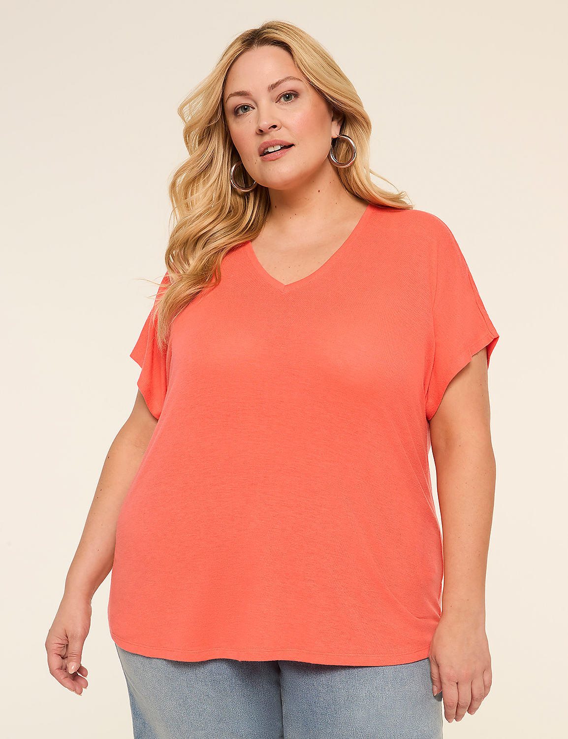 EveryWear Brushed V-Neck Tee Product Image 1
