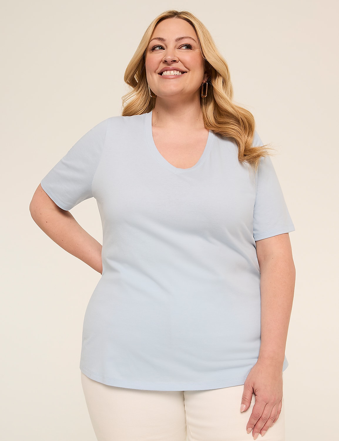 Perfect Sleeve V-Neck Tee Product Image 1