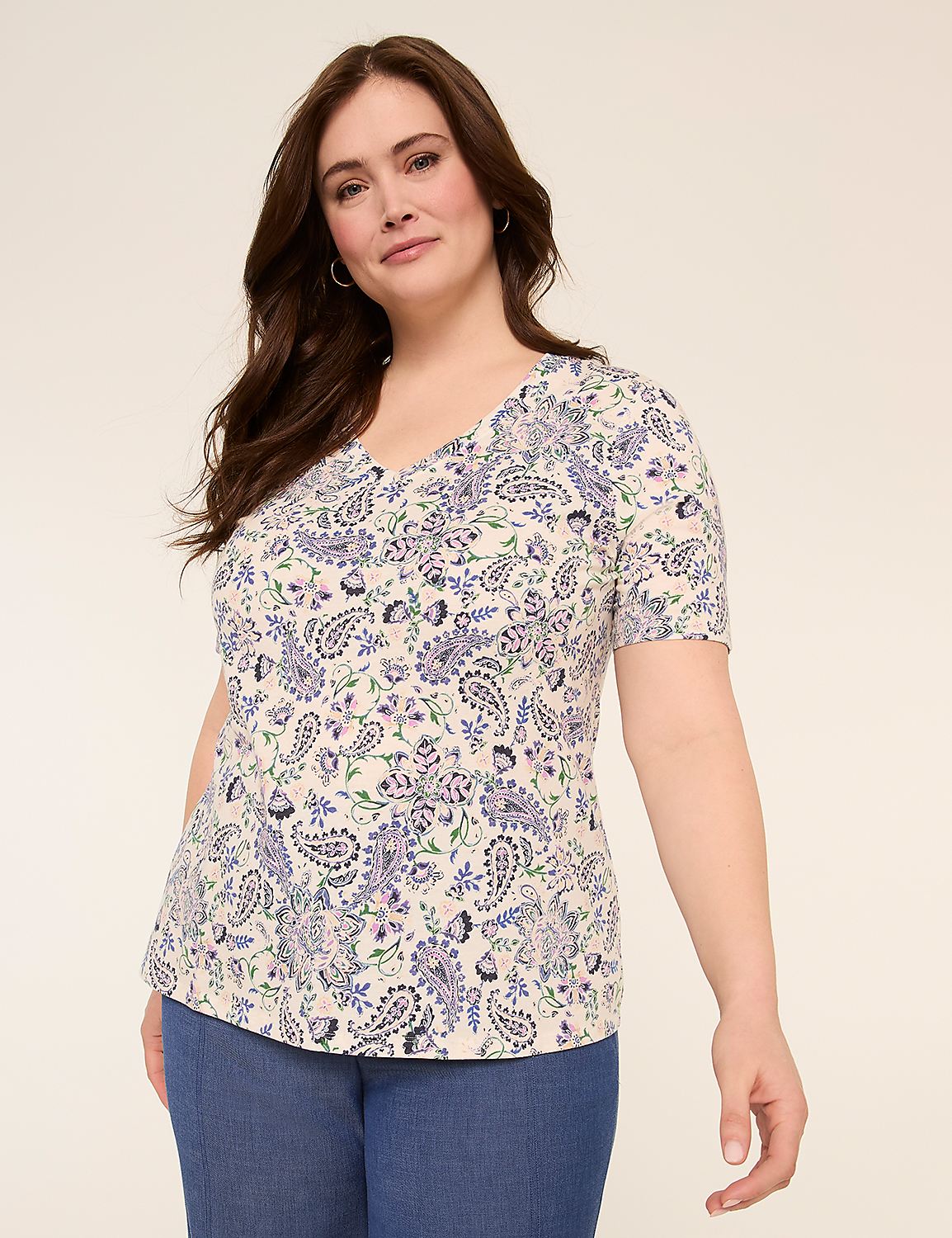 Perfect Sleeve V-Neck Tee Product Image 1