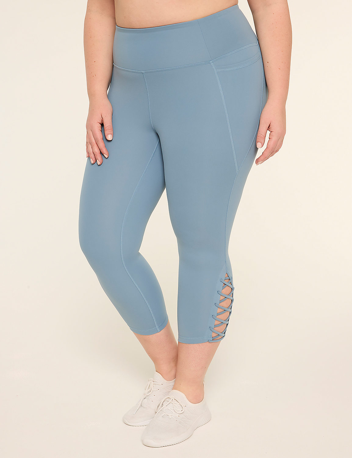 LIVI Soft Macrame-Detail 21" Capri Legging Product Image 1