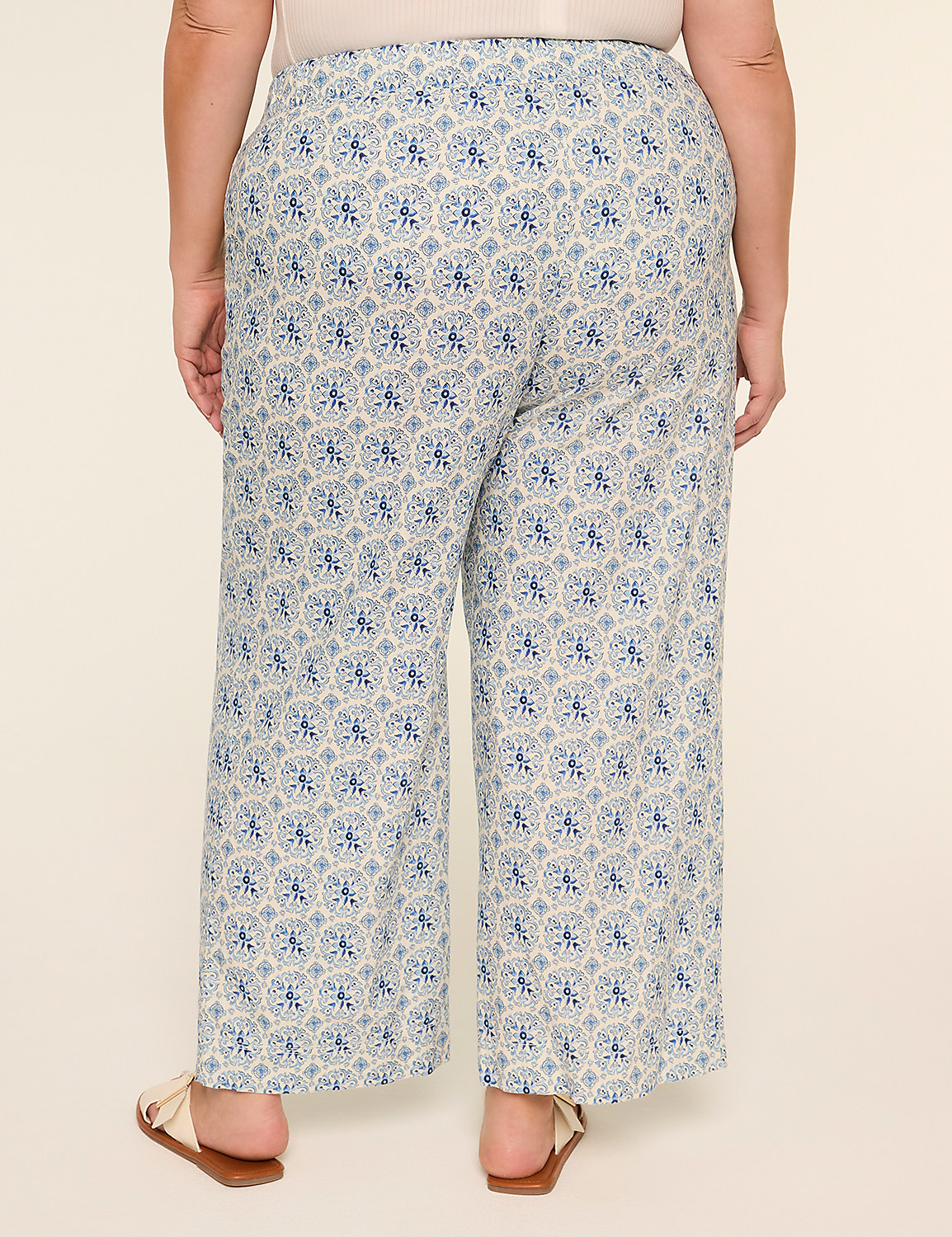 Linen-Blend Wide Leg Pant Product Image 2