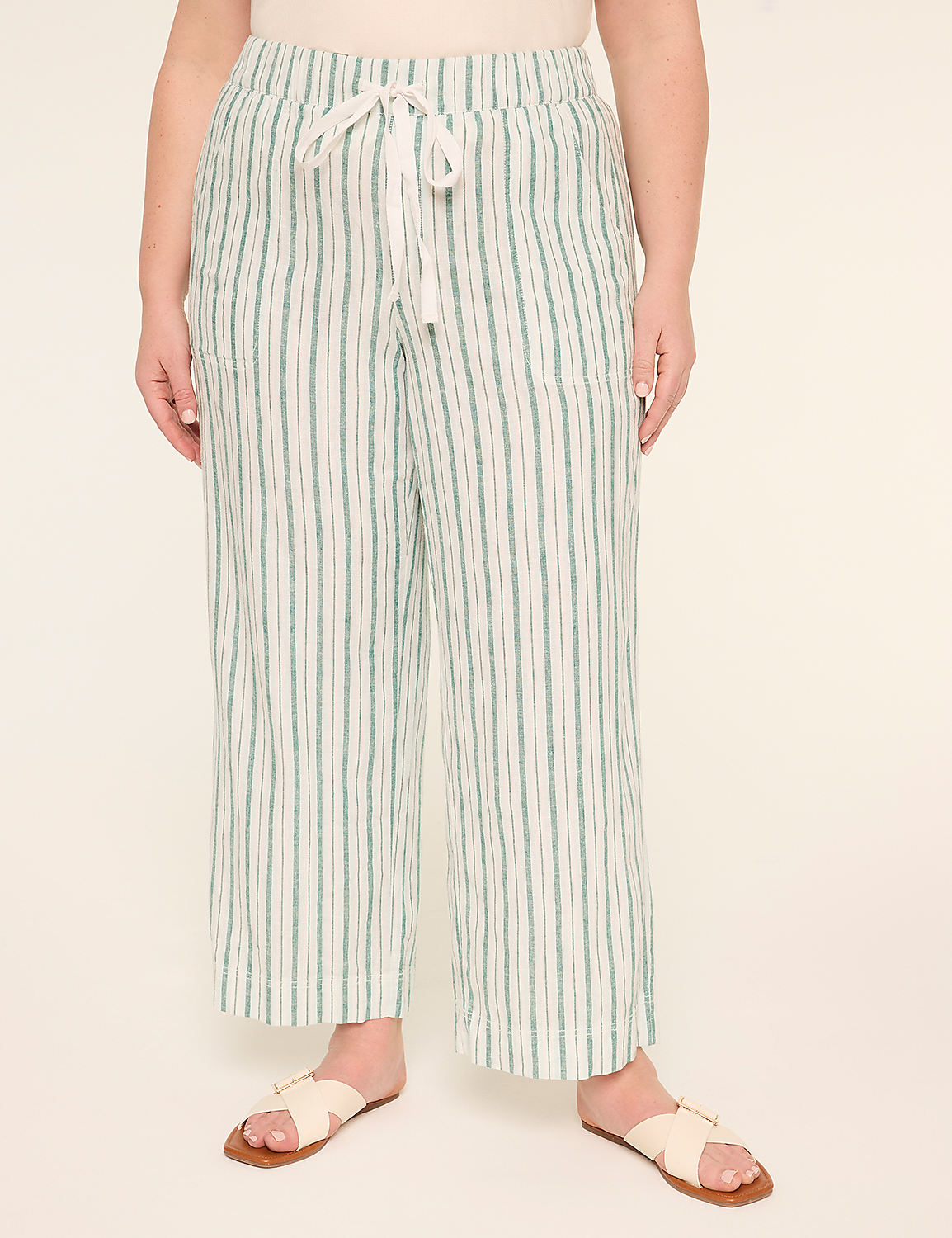 Linen-Blend Wide Leg Pant Product Image 1