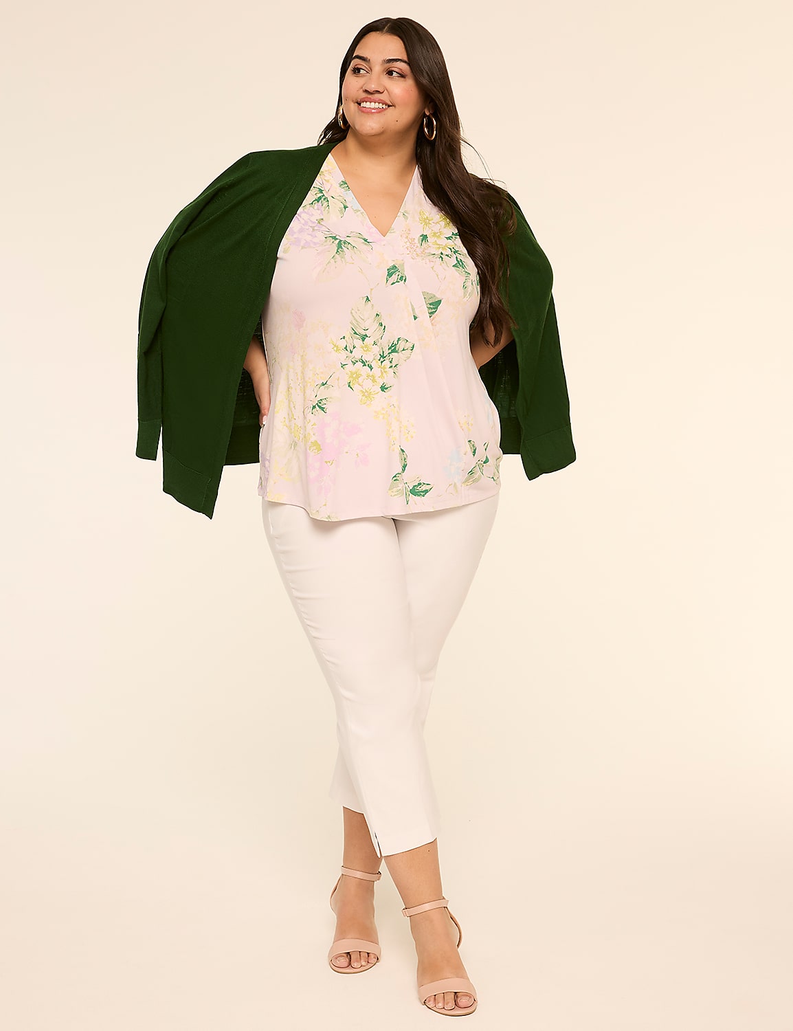 Swing Cap-Sleeve Pleat-Front Top Product Image 3