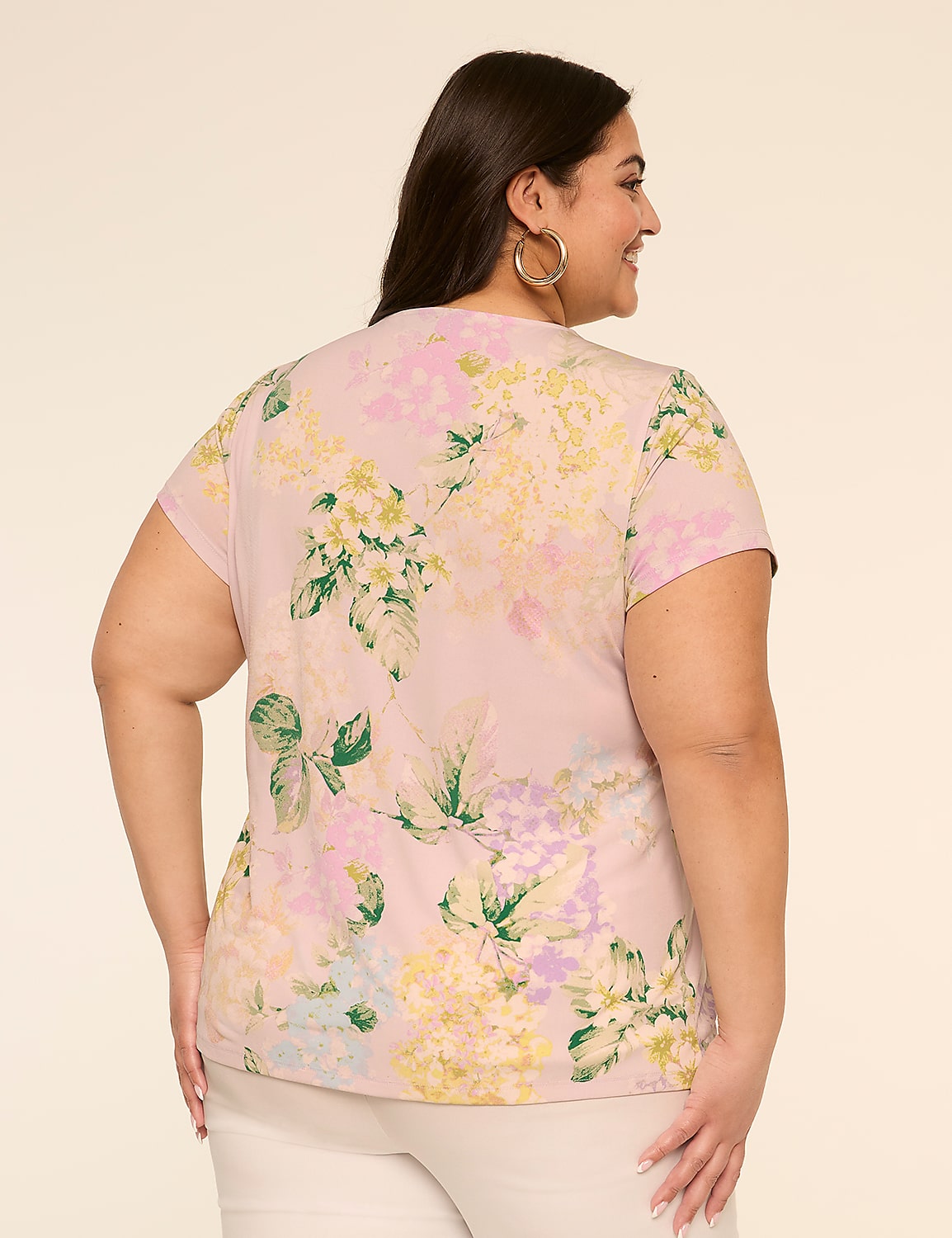 Swing Cap-Sleeve Pleat-Front Top Product Image 5