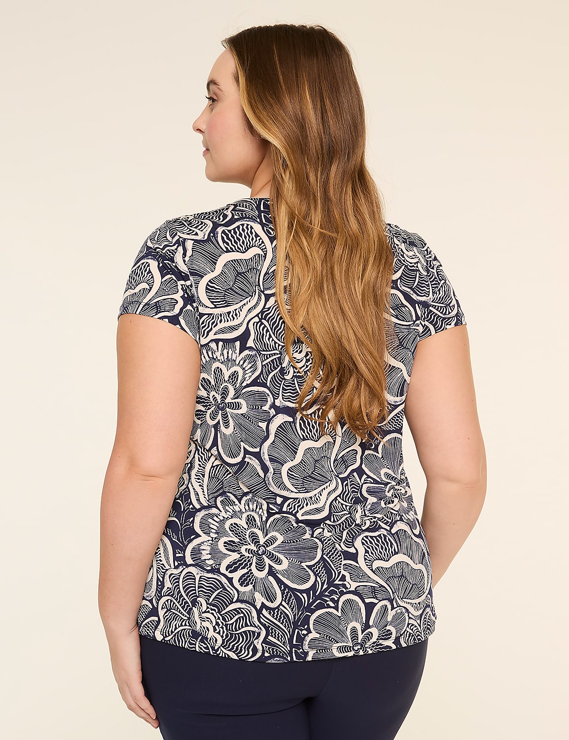 Swing Cap-Sleeve Pleat-Front Top Product Image 2