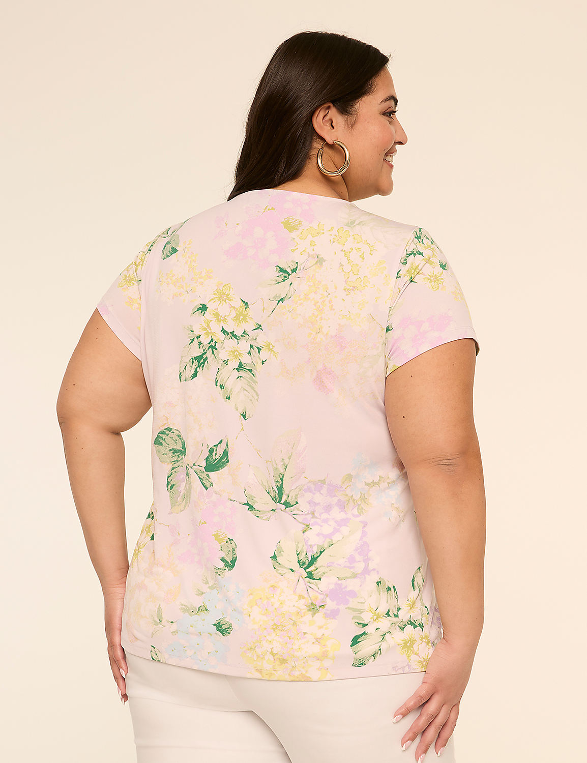 Swing Cap-Sleeve Pleat-Front Top Product Image 2