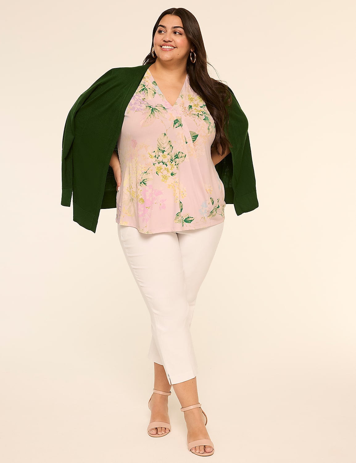 Swing Cap-Sleeve Pleat-Front Top Product Image 6