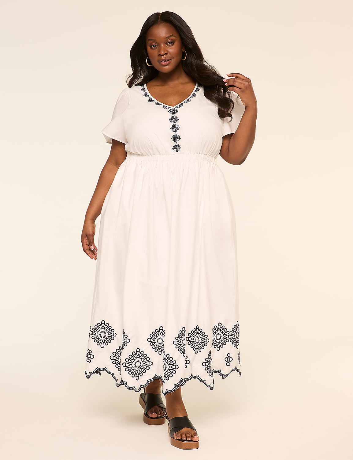 Flutter-Sleeve V-Neck Maxi Dress Product Image 1