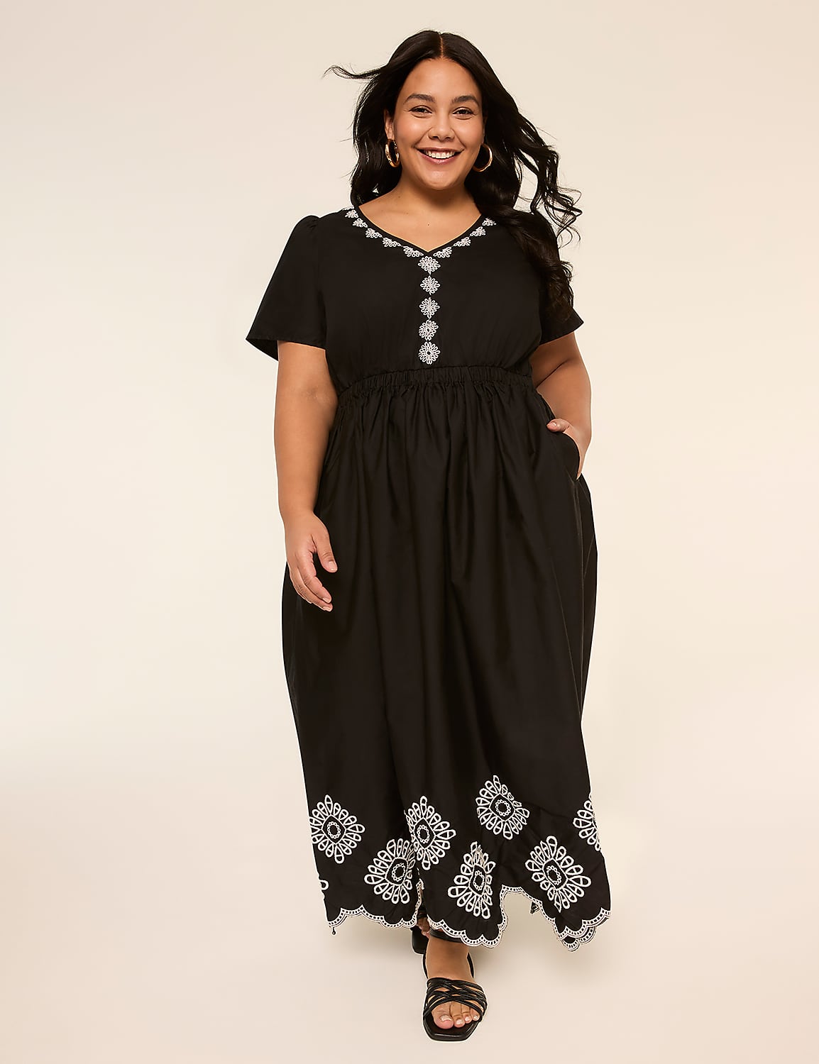 Flutter-Sleeve V-Neck Maxi Dress Product Image 1