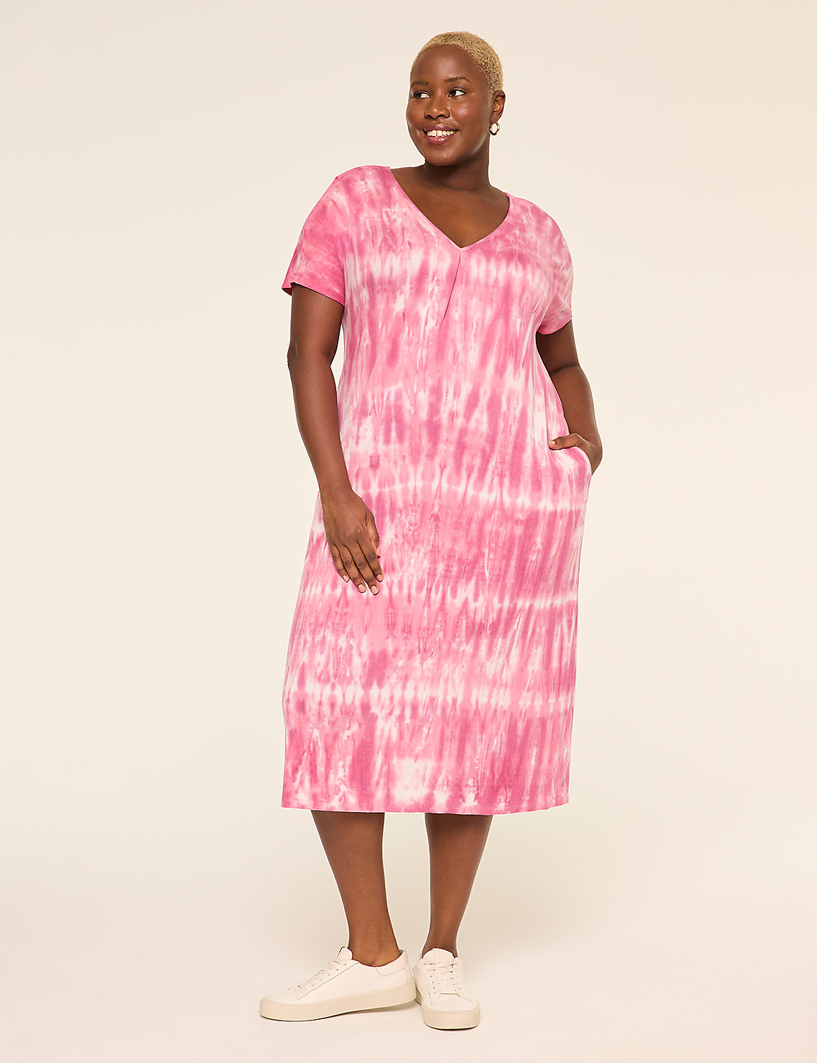plus size v neck t shirt dress Woman Within Perfect Short-Sleeve V-Neck Tee Dress