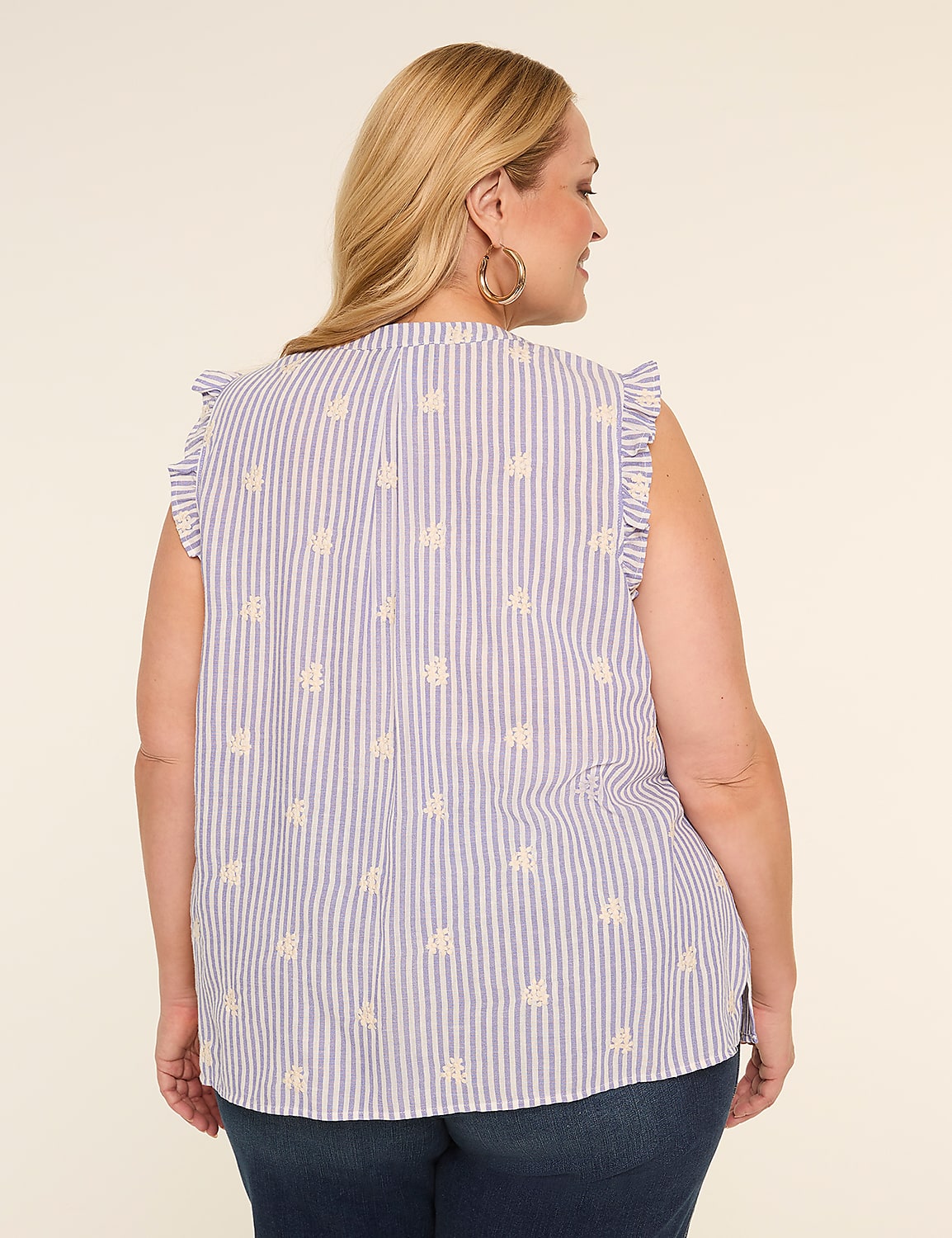 Embroidered Flower Flutter-Sleeve Top Product Image 2