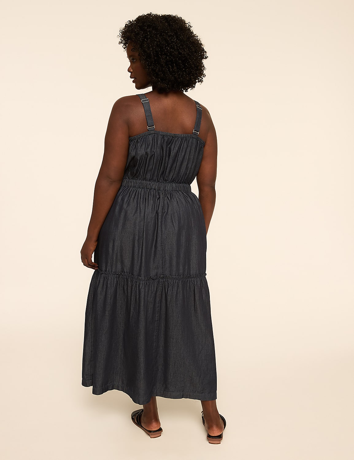 V-Neck Tie-Waist Tiered Maxi Dress Product Image 5