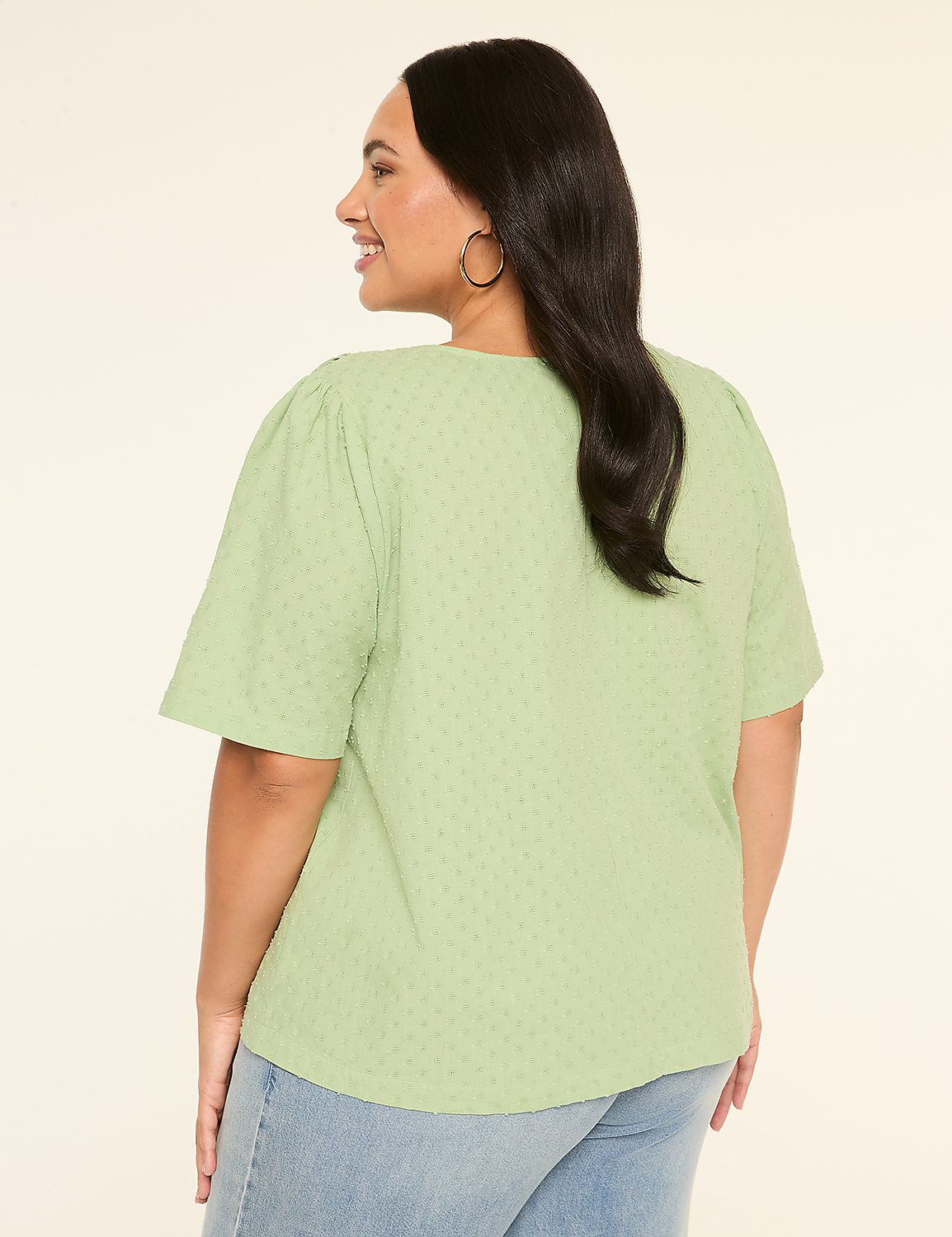 Short-Sleeve Tie-Neck Popover Blouse Product Image 2