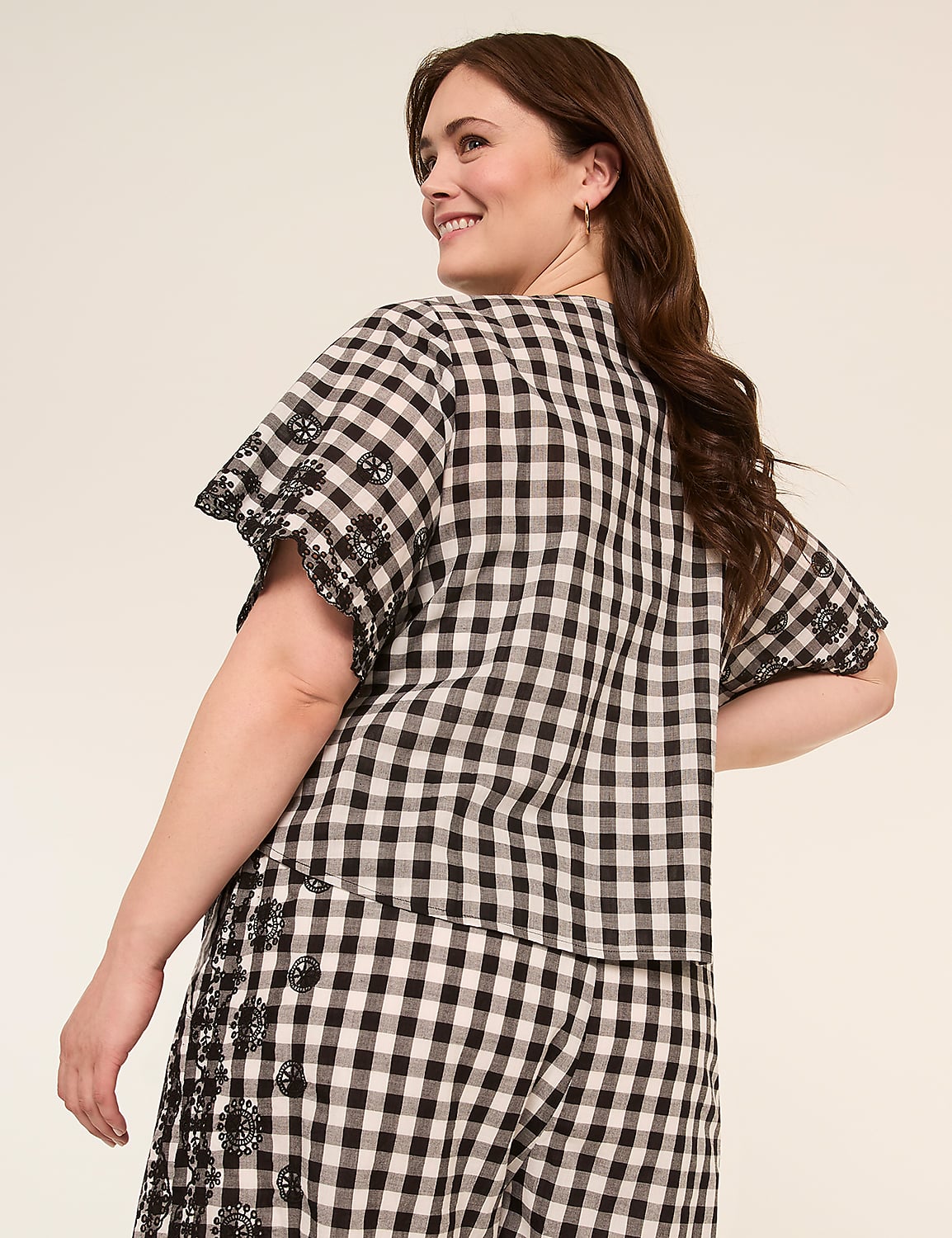 Gingham Tie-Front Top Product Image 2