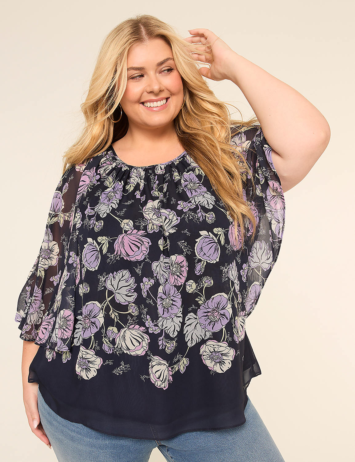 Relaxed Circle Popover Blouse Product Image 1