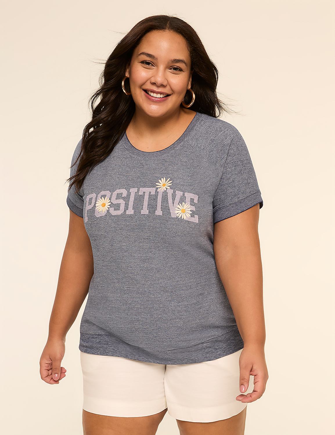 Short-Sleeve Positive Graphic Sweatshirt Product Image 1