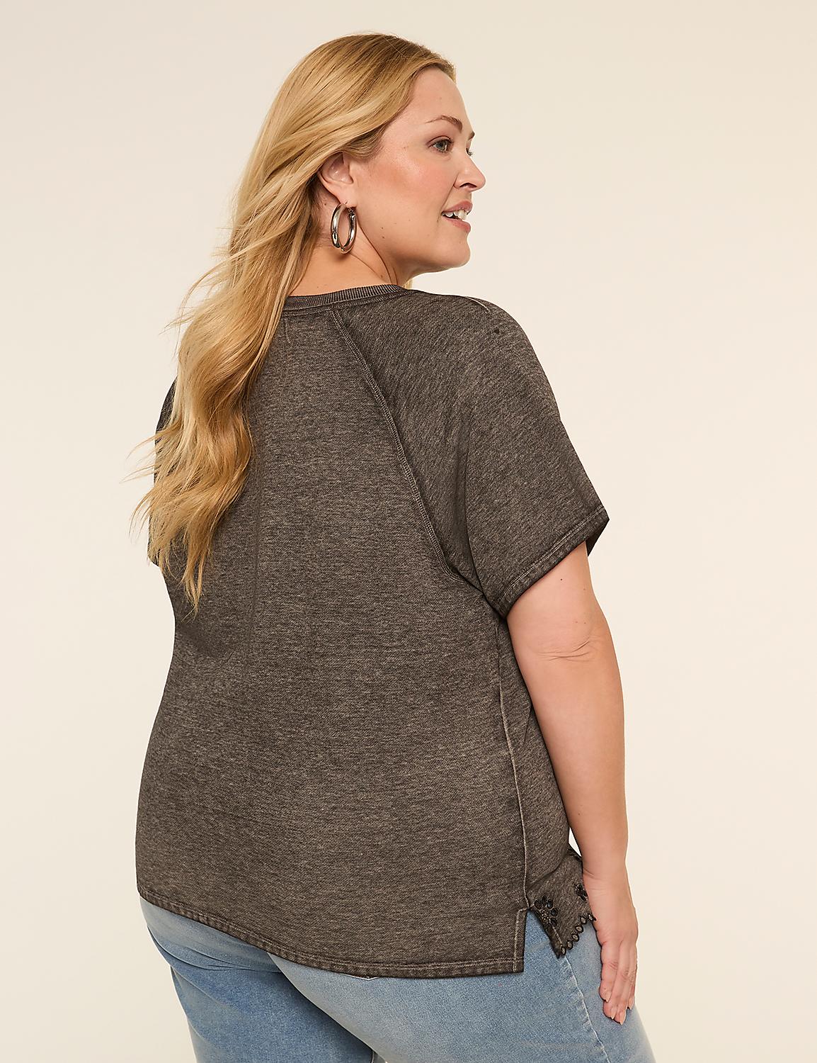 Embroidered Crew-Neck Top Product Image 2
