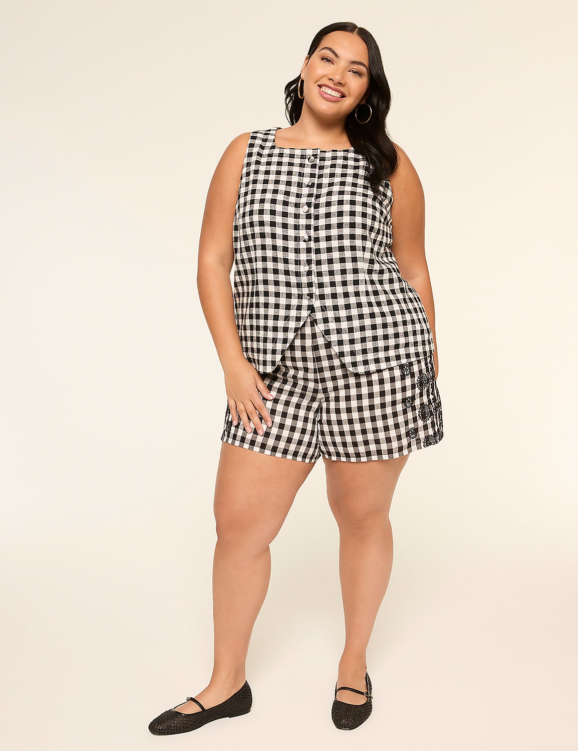 Gingham Relaxed Pull-On 4.5&rdquo; Short Product Image 3