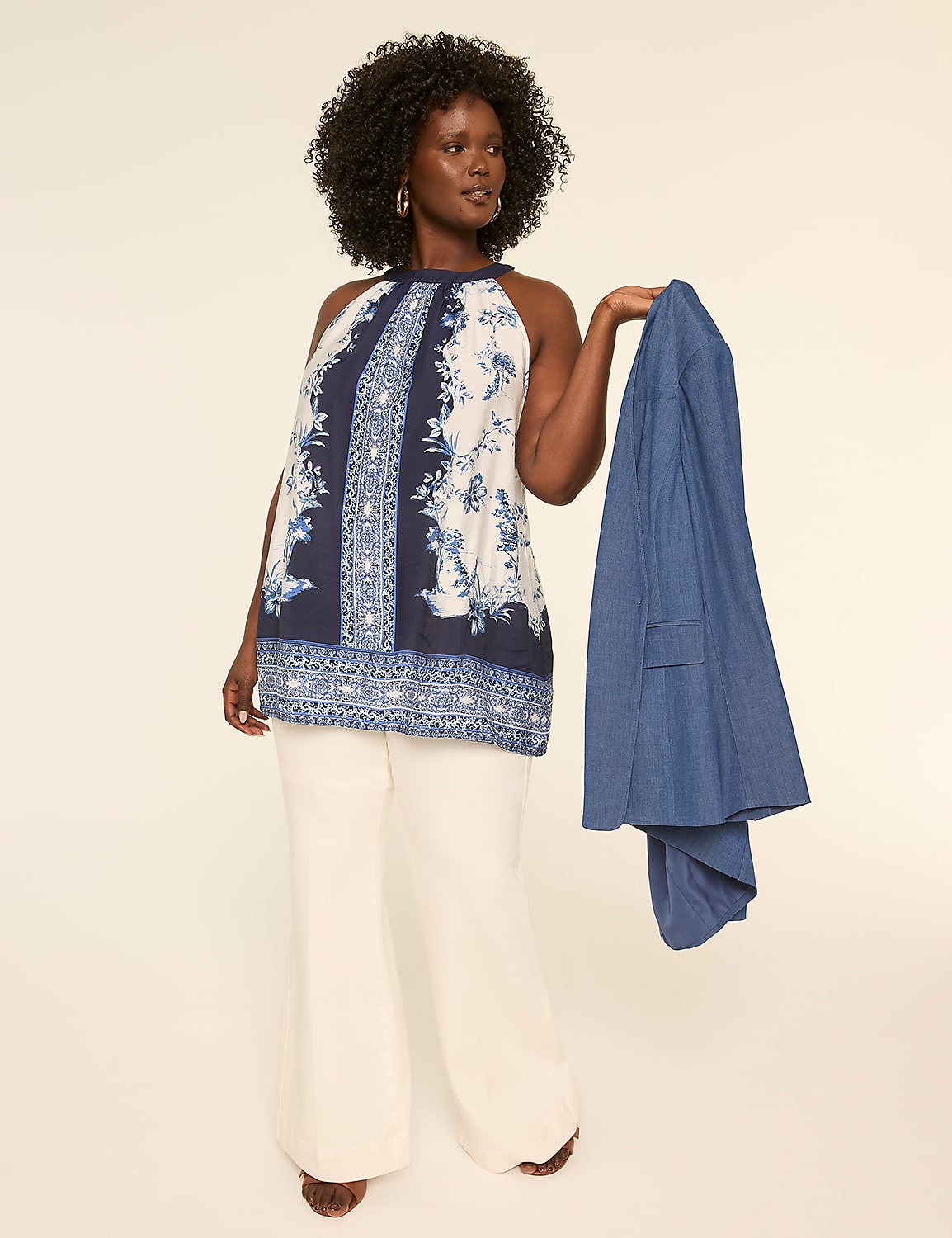 Printed Halter Top Product Image 3