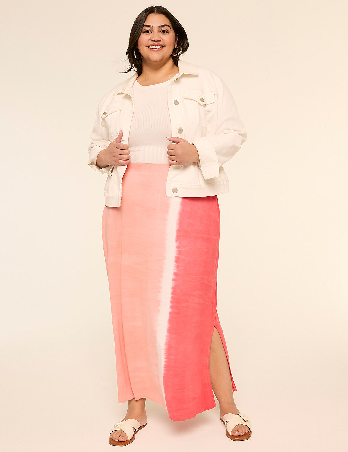 Tie-Dye Knit Maxi Skirt Product Image 3