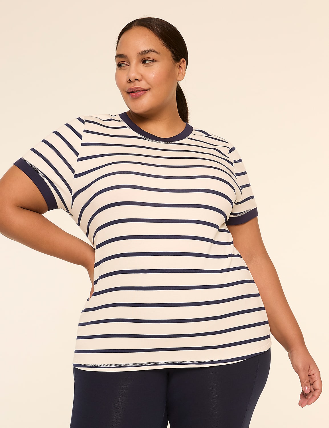 LIVI Journey Striped Tee Product Image 1