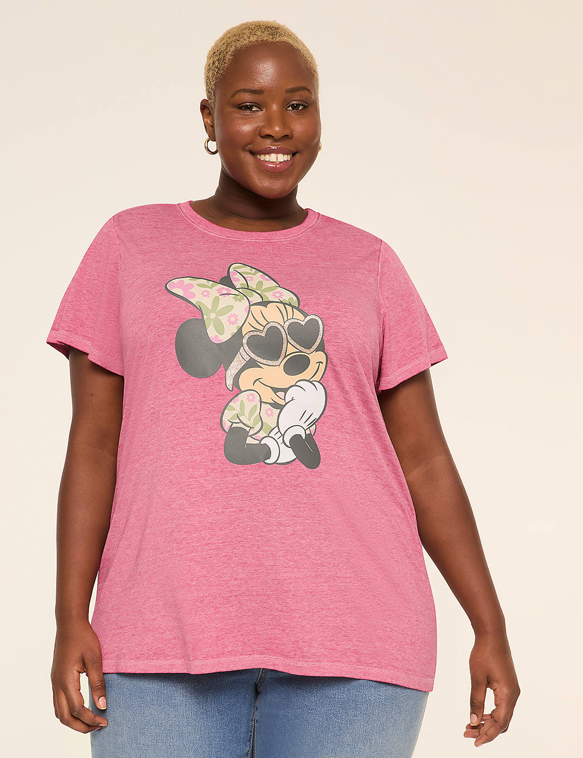 Floral Minnie Bow Graphic Tee Product Image 1