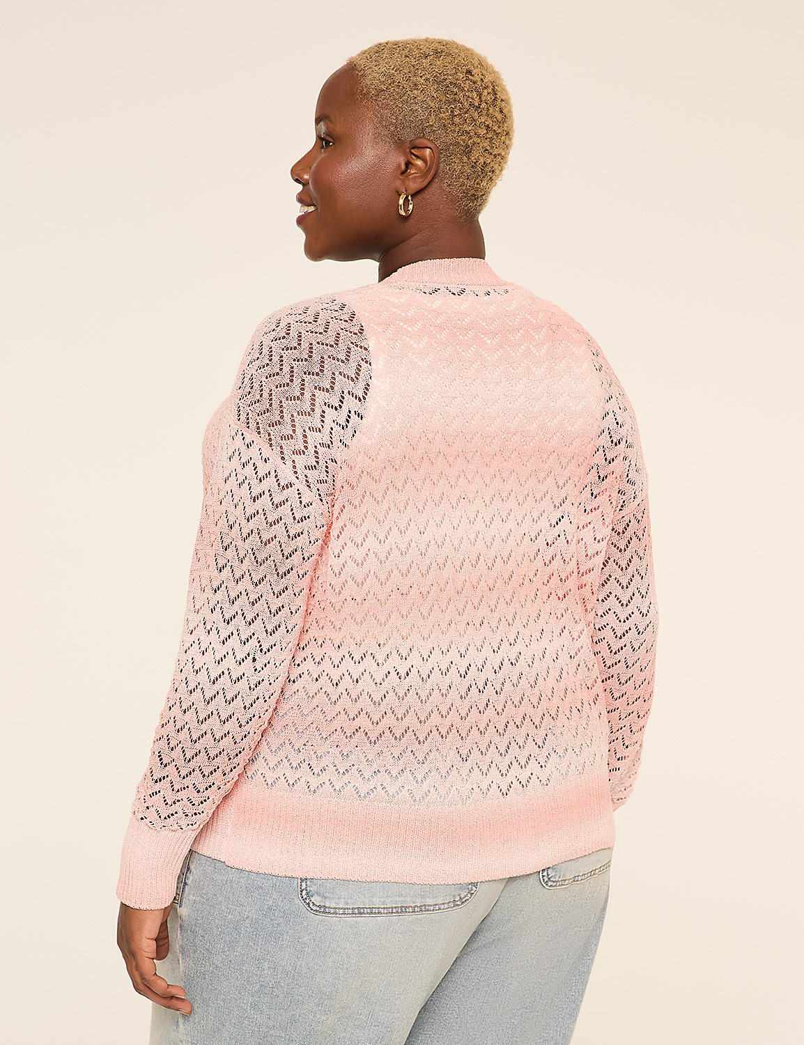 Pointelle-Stitched Open-Front Cardigan Product Image 2