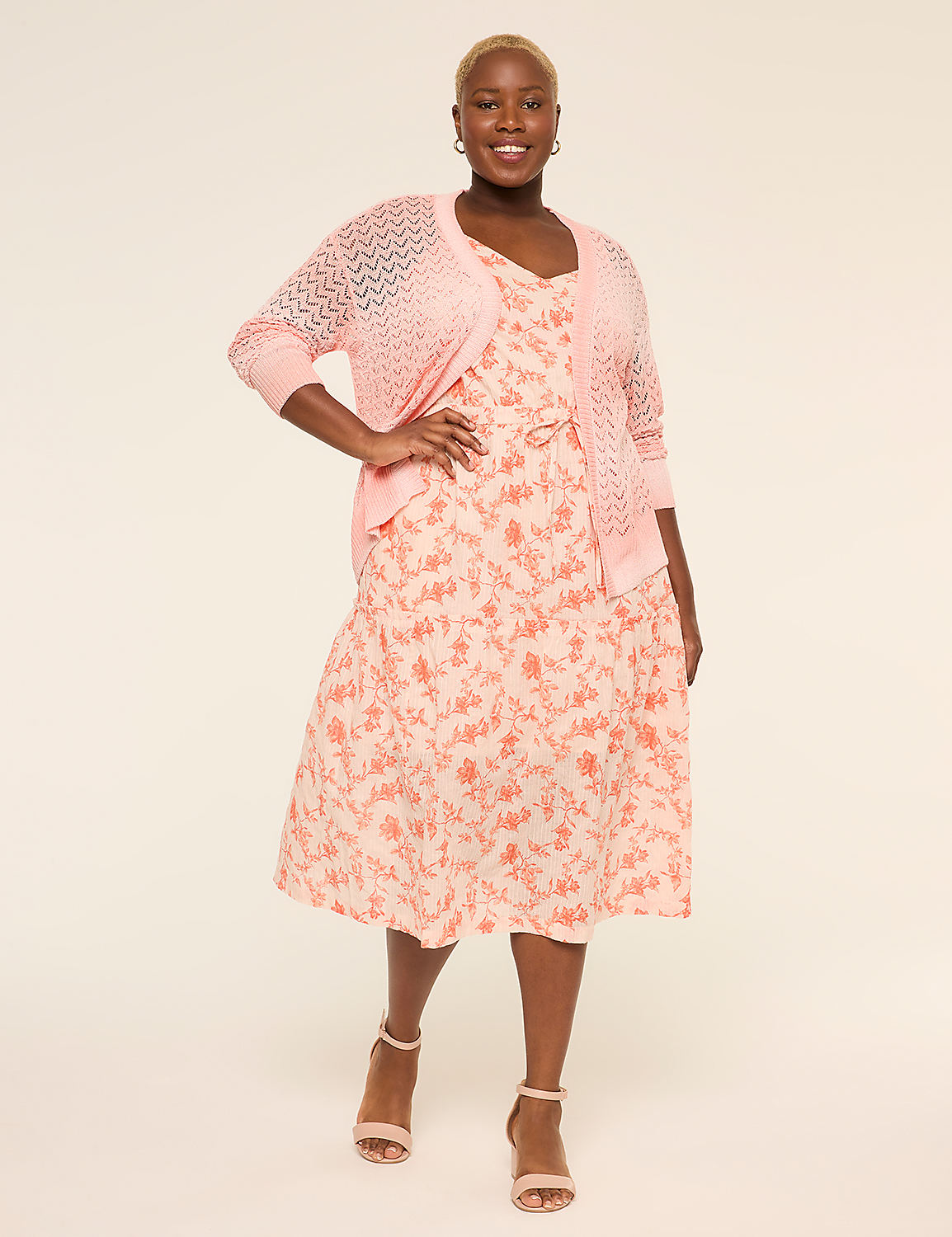 Pointelle-Stitched Open-Front Cardigan Product Image 4