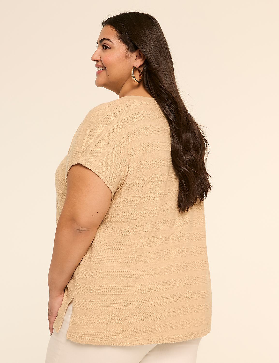 Dolman Cap-Sleeve V-Neck Top Product Image 2