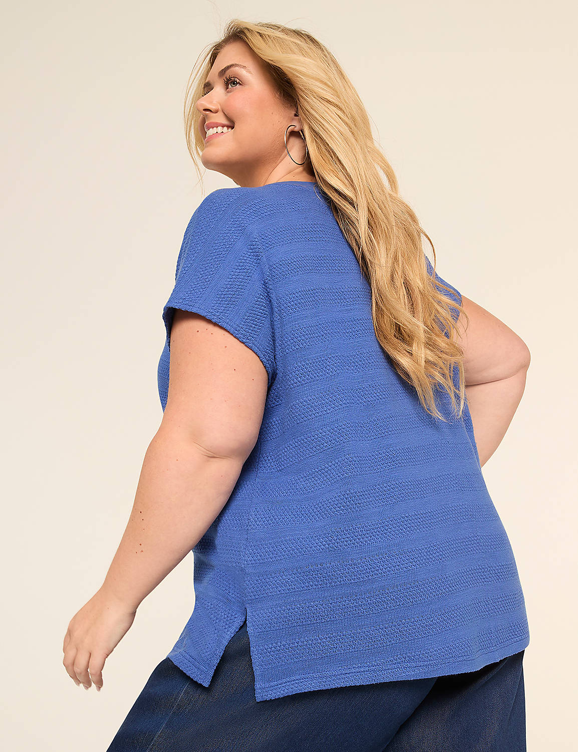 Dolman Cap-Sleeve V-Neck Top - thumbnail 9