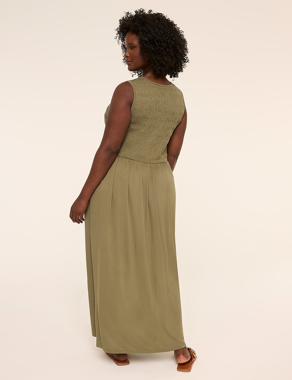 Sleeveless Smocked-Bodice Maxi Dress Product Image 2