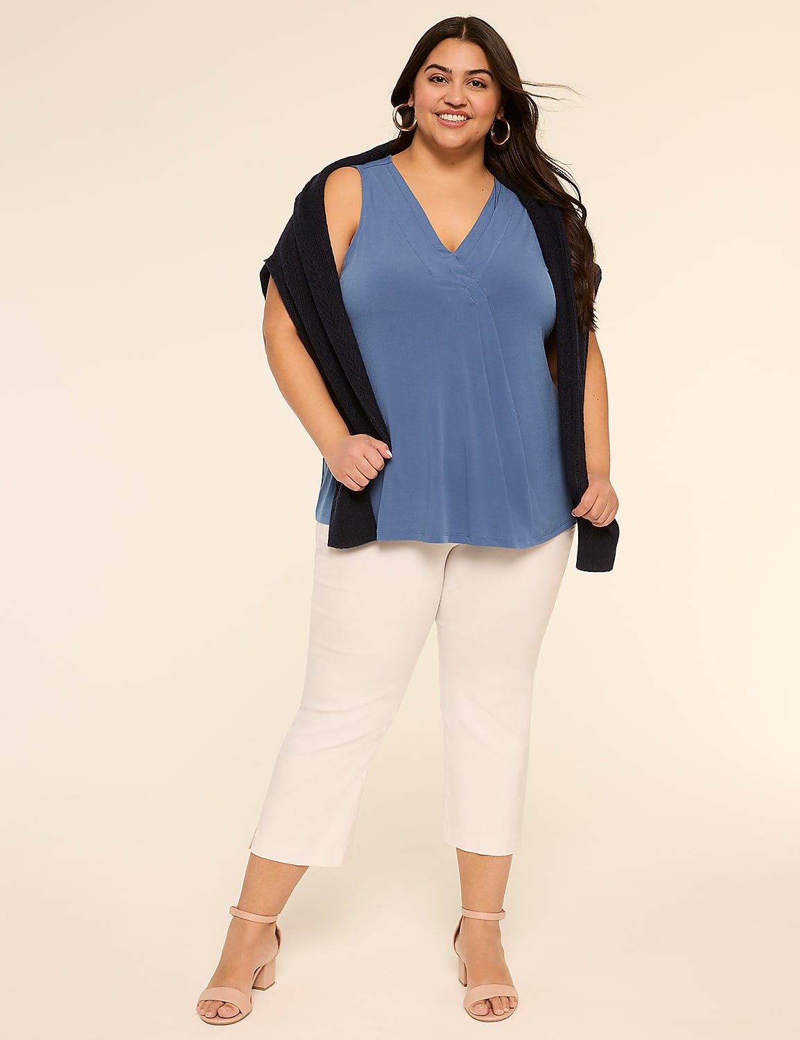 Swing Sleeveless Pleat-Front Top Product Image 3