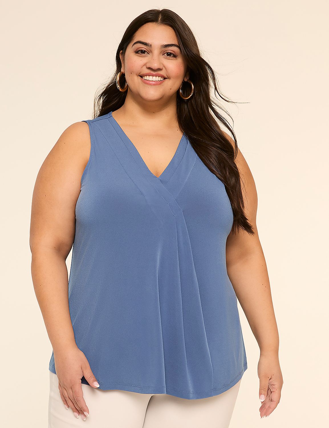 Swing Sleeveless Pleat-Front Top Product Image 1